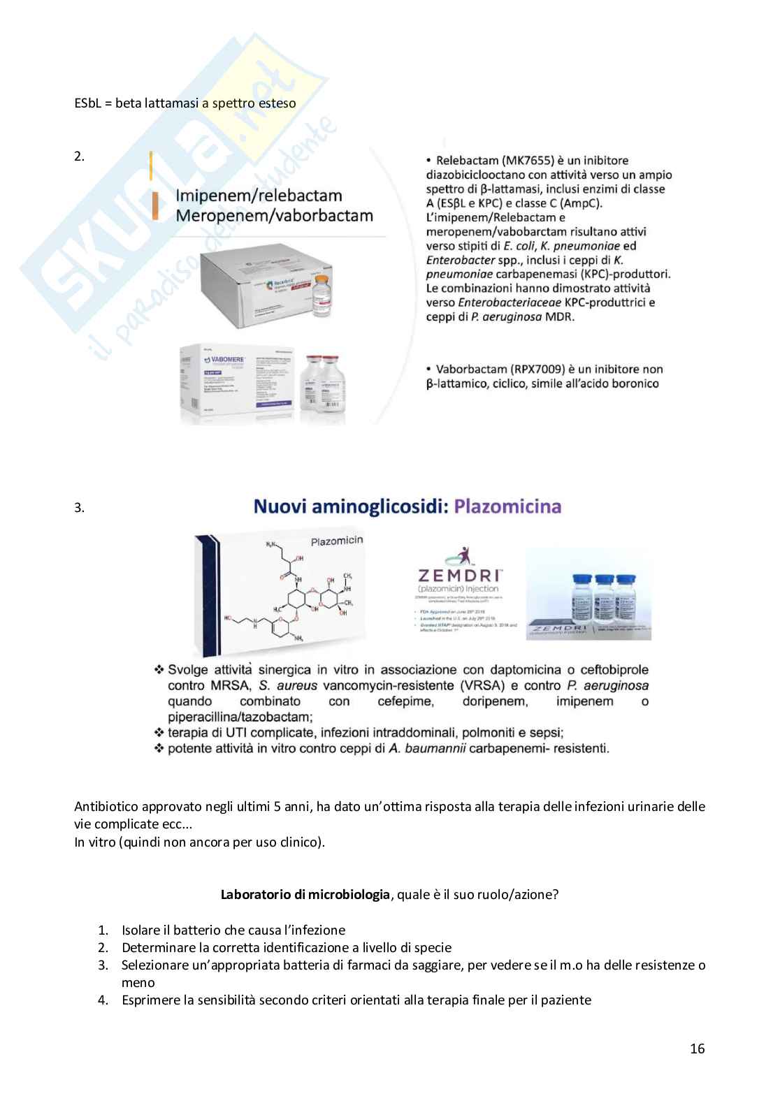 Metodologia diagnostica in microbiologia clinica  Pag. 16