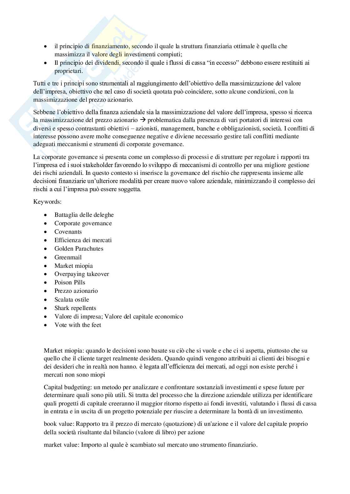 Finanza aziendale Pag. 16