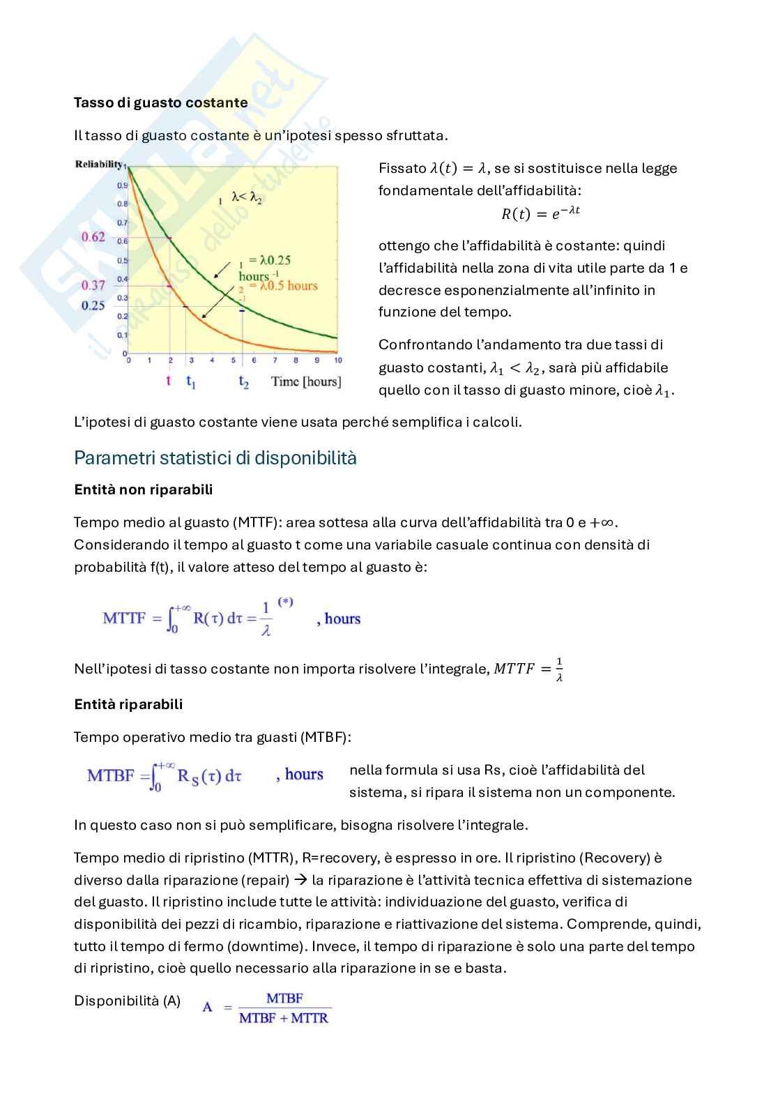 Appunti System reliability, dependability and safety (parte 1, in italiano) Pag. 16
