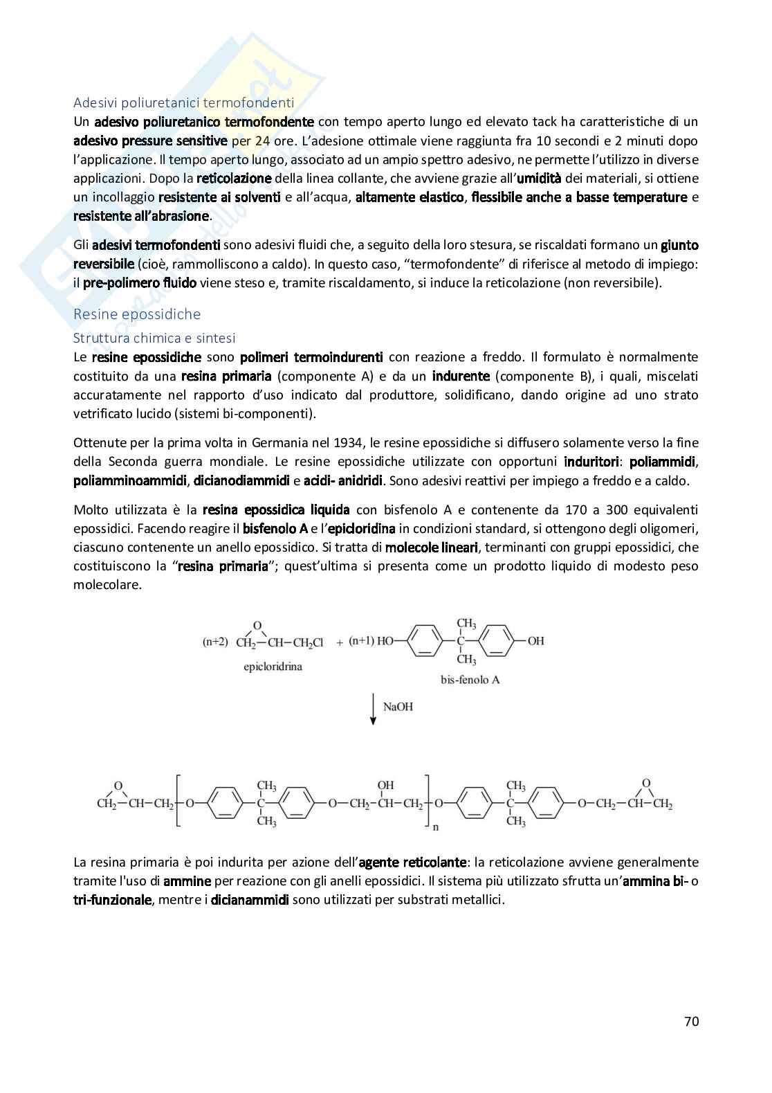 Chimica e tecnologia dei materiali polimerici - Compendio appunti Pag. 71