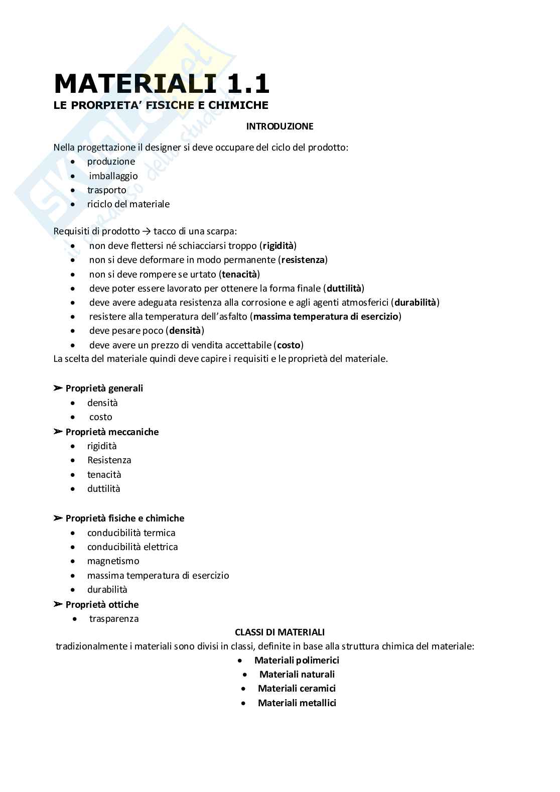 Materiali per il design  Pag. 1