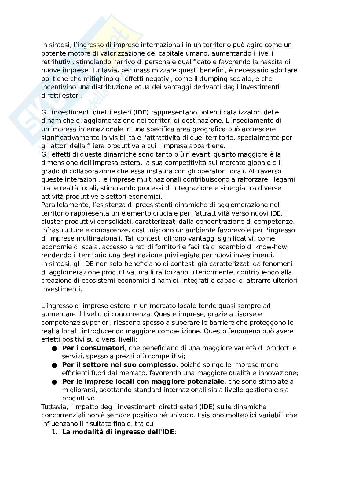 Riassunto esame Economia e gestione delle imprese internazionali, Prof. De Chiara Alessandra, libro consigliato Economia e gestione delle imprese internazionali, Caroli Pag. 21