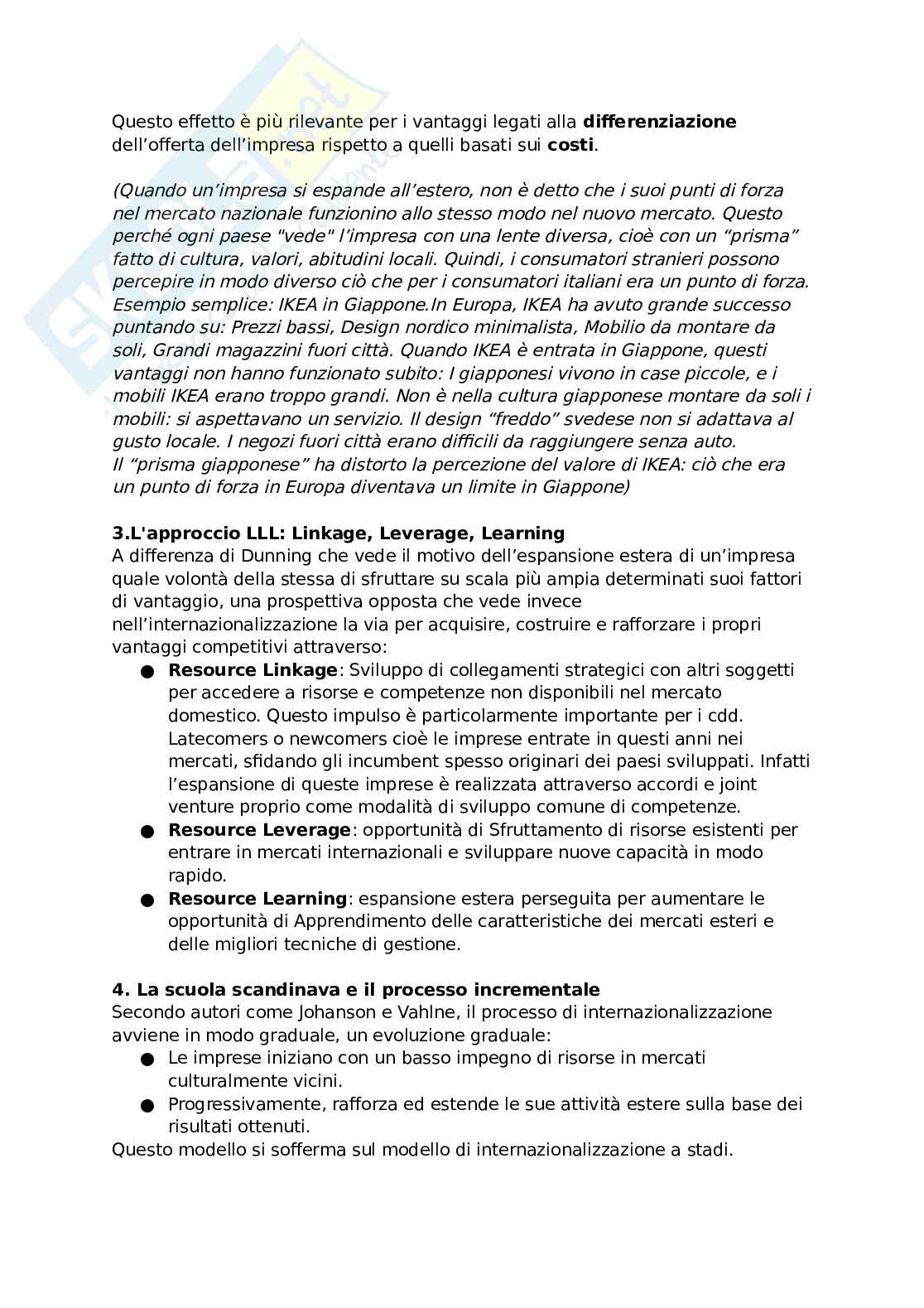 Riassunto esame Economia e gestione delle imprese internazionali, Prof. De Chiara Alessandra, libro consigliato Economia e gestione delle imprese internazionali, Caroli Pag. 26