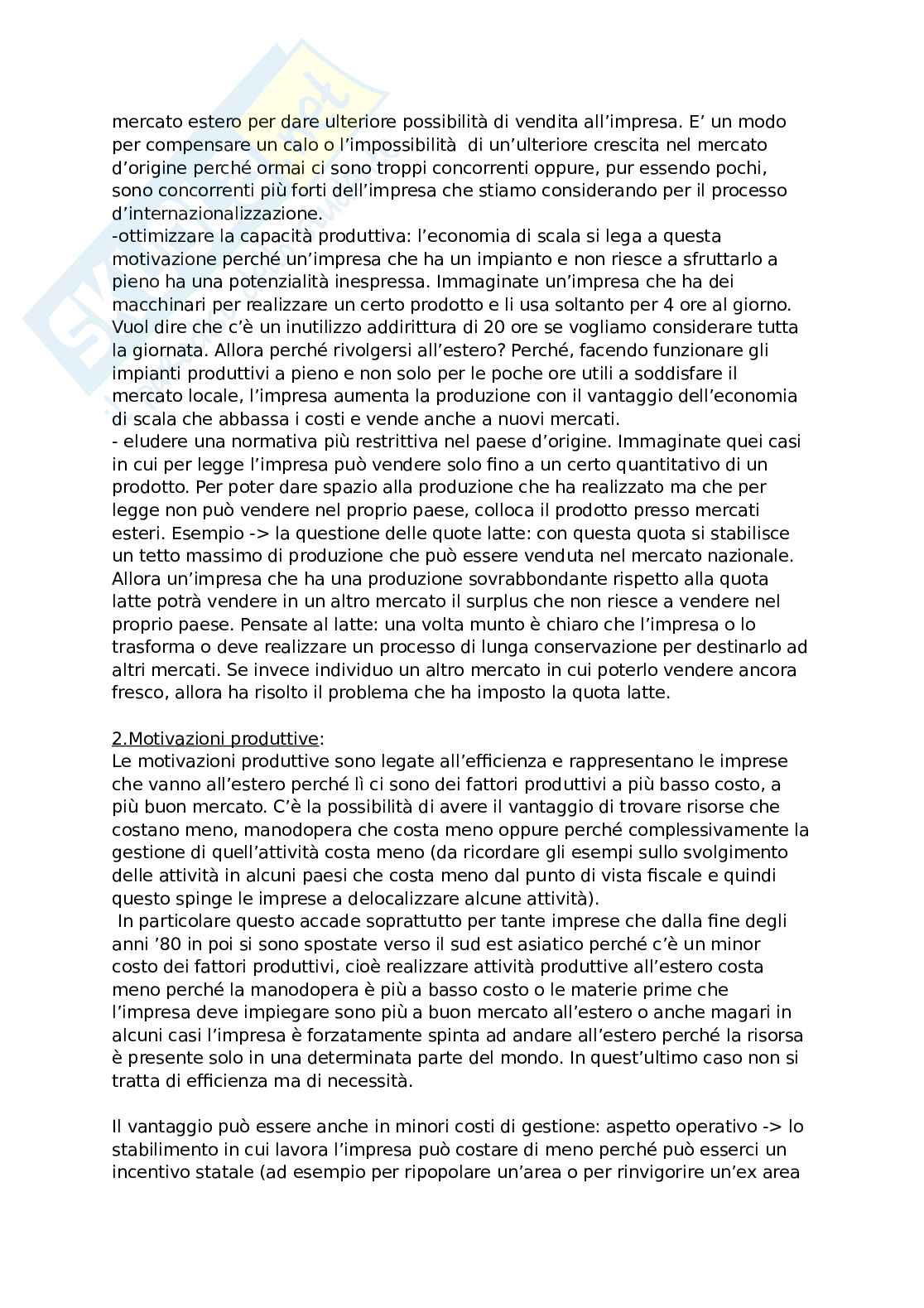 Riassunto esame Economia e gestione delle imprese internazionali, Prof. De Chiara Alessandra, libro consigliato Economia e gestione delle imprese internazionali, Caroli Pag. 31