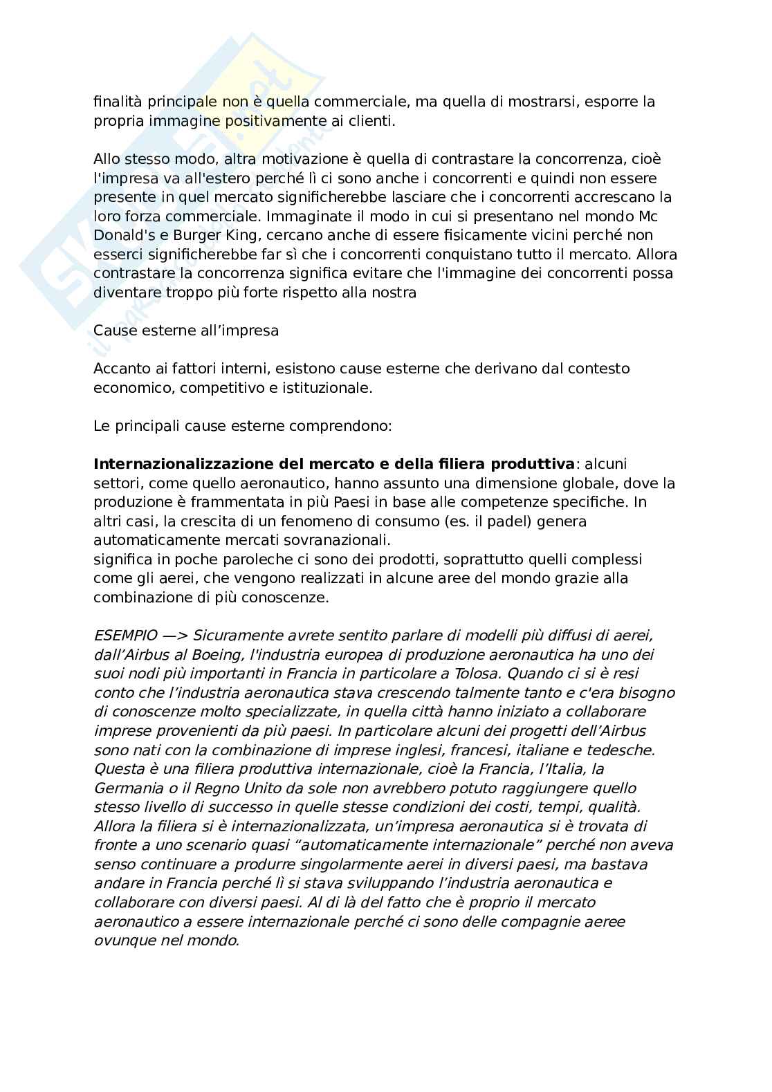 Riassunto esame Economia e gestione delle imprese internazionali, Prof. De Chiara Alessandra, libro consigliato Economia e gestione delle imprese internazionali, Caroli Pag. 36