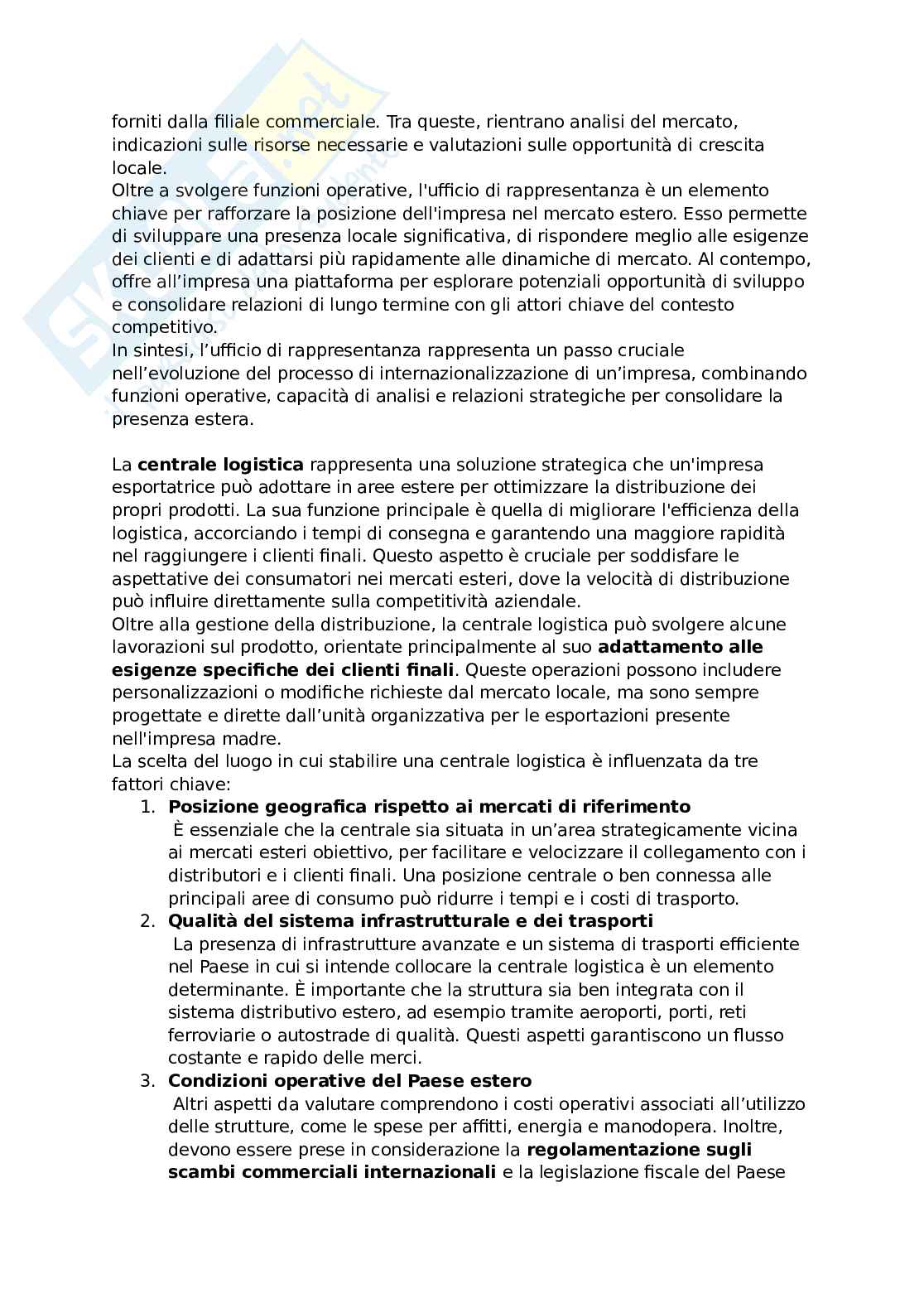 Riassunto esame Economia e gestione delle imprese internazionali, Prof. De Chiara Alessandra, libro consigliato Economia e gestione delle imprese internazionali, Caroli Pag. 76