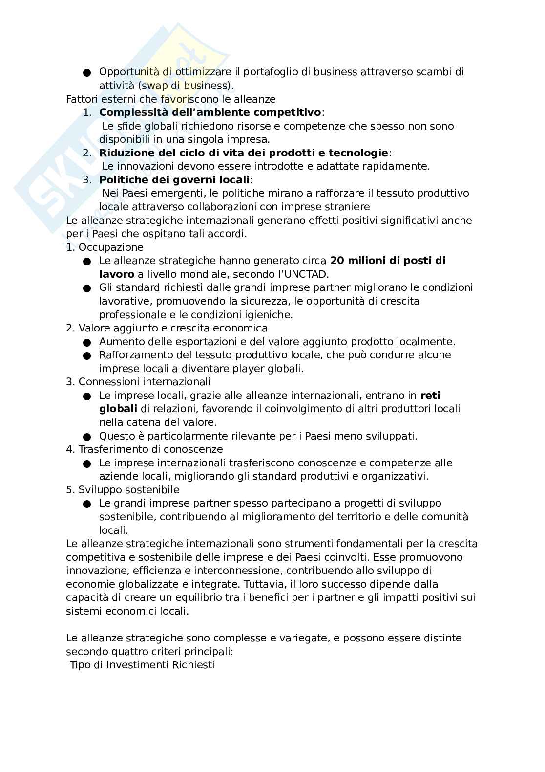 Riassunto esame Economia e gestione delle imprese internazionali, Prof. De Chiara Alessandra, libro consigliato Economia e gestione delle imprese internazionali, Caroli Pag. 81