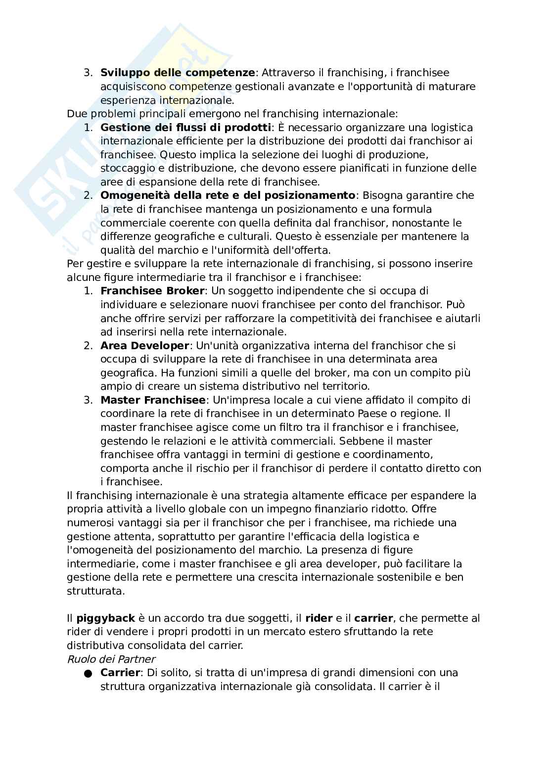 Riassunto esame Economia e gestione delle imprese internazionali, Prof. De Chiara Alessandra, libro consigliato Economia e gestione delle imprese internazionali, Caroli Pag. 86