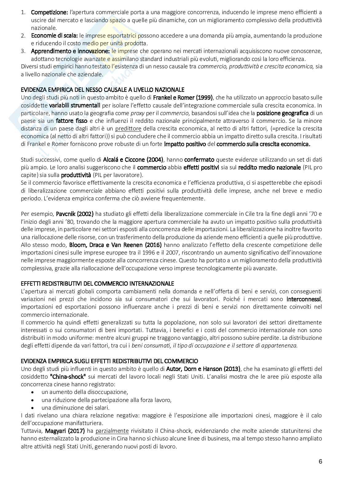Riassunto esame Economia internazionale, Prof. Campo Francesco, libro consigliato Economia internazionale 1. Teoria e politica del commercio internazionale, Krugman, Obstfeld, Maurice, Melitz Pag. 6