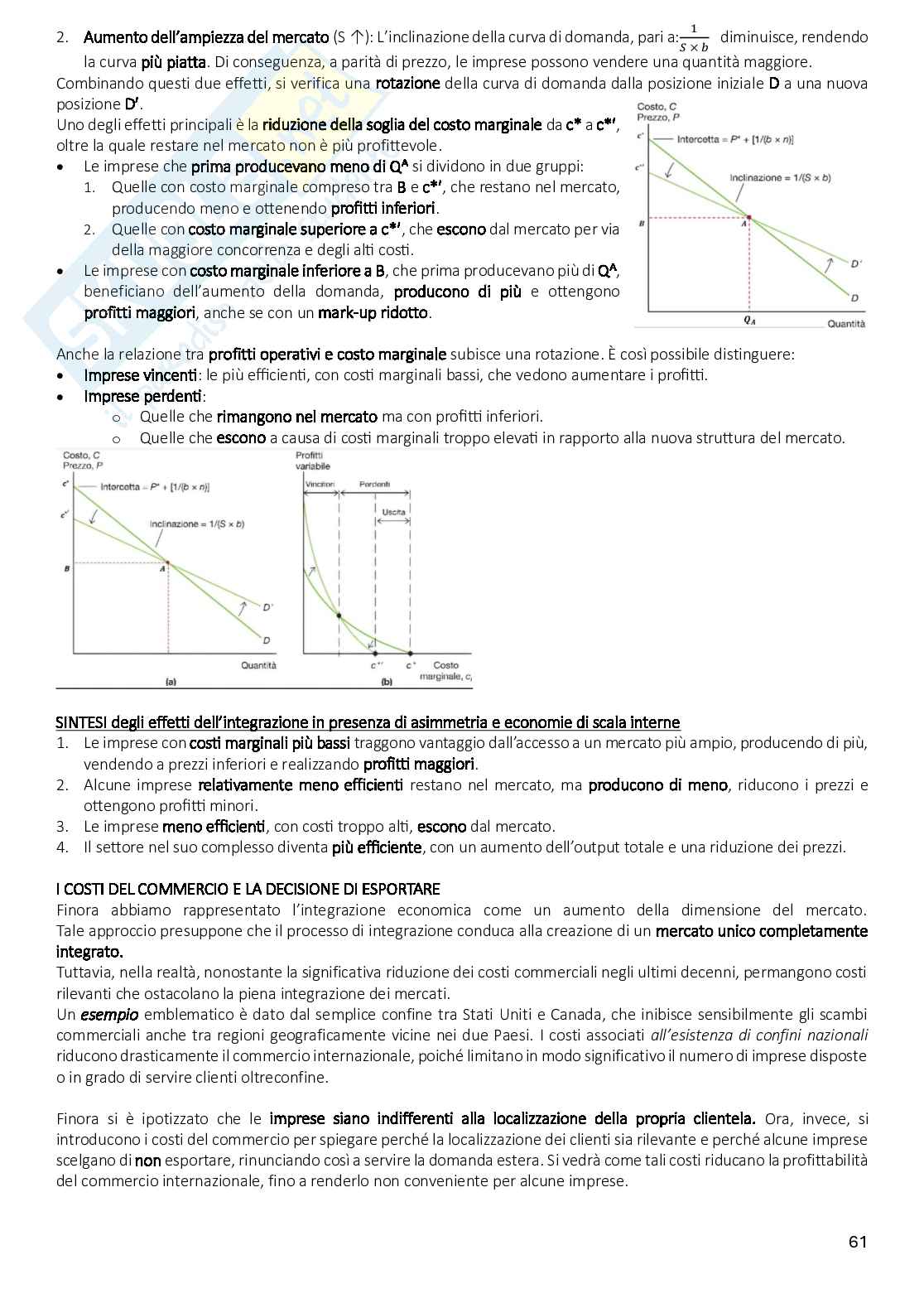 Riassunto esame Economia internazionale, Prof. Campo Francesco, libro consigliato Economia internazionale 1. Teoria e politica del commercio internazionale, Krugman, Obstfeld, Maurice, Melitz Pag. 61
