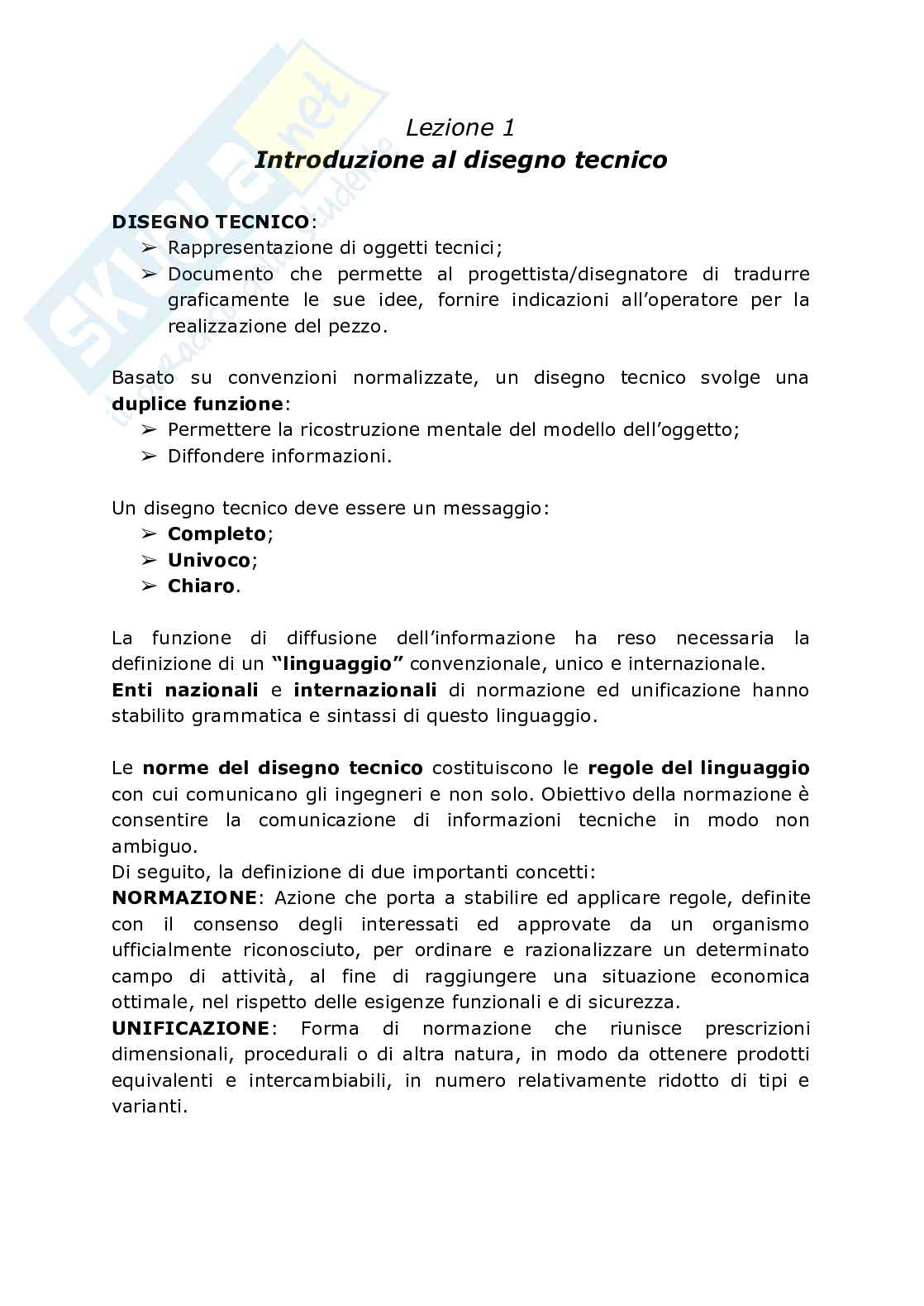 Lezione 1 — Introduzione al disegno tecnico Pag. 1