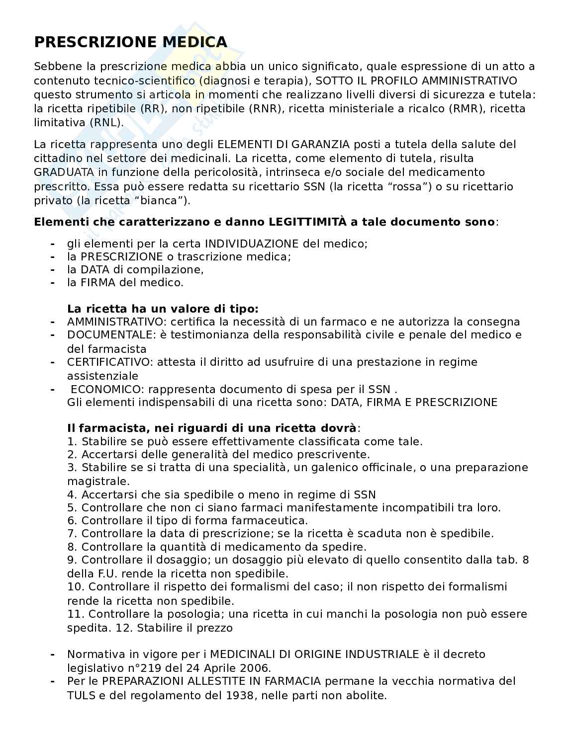 Legislazione e laboratorio galenico Pag. 1