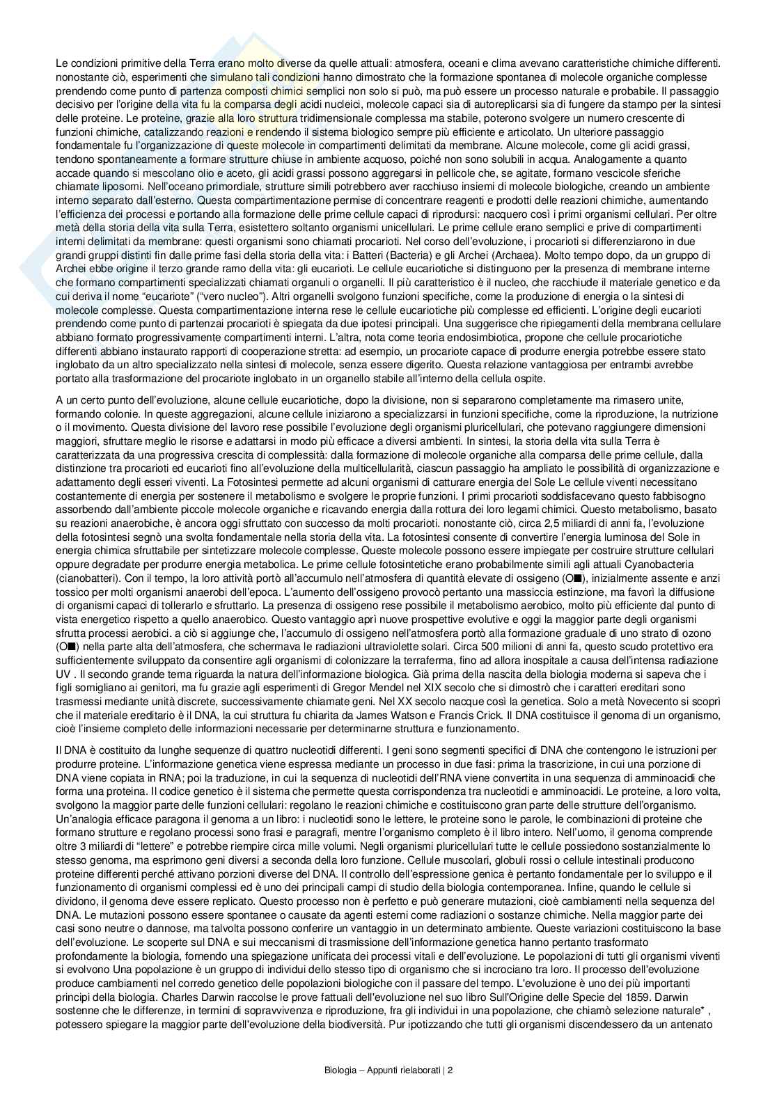 Appunti completi e dettagliati di Biologia – Preparazione all’esame Pag. 2