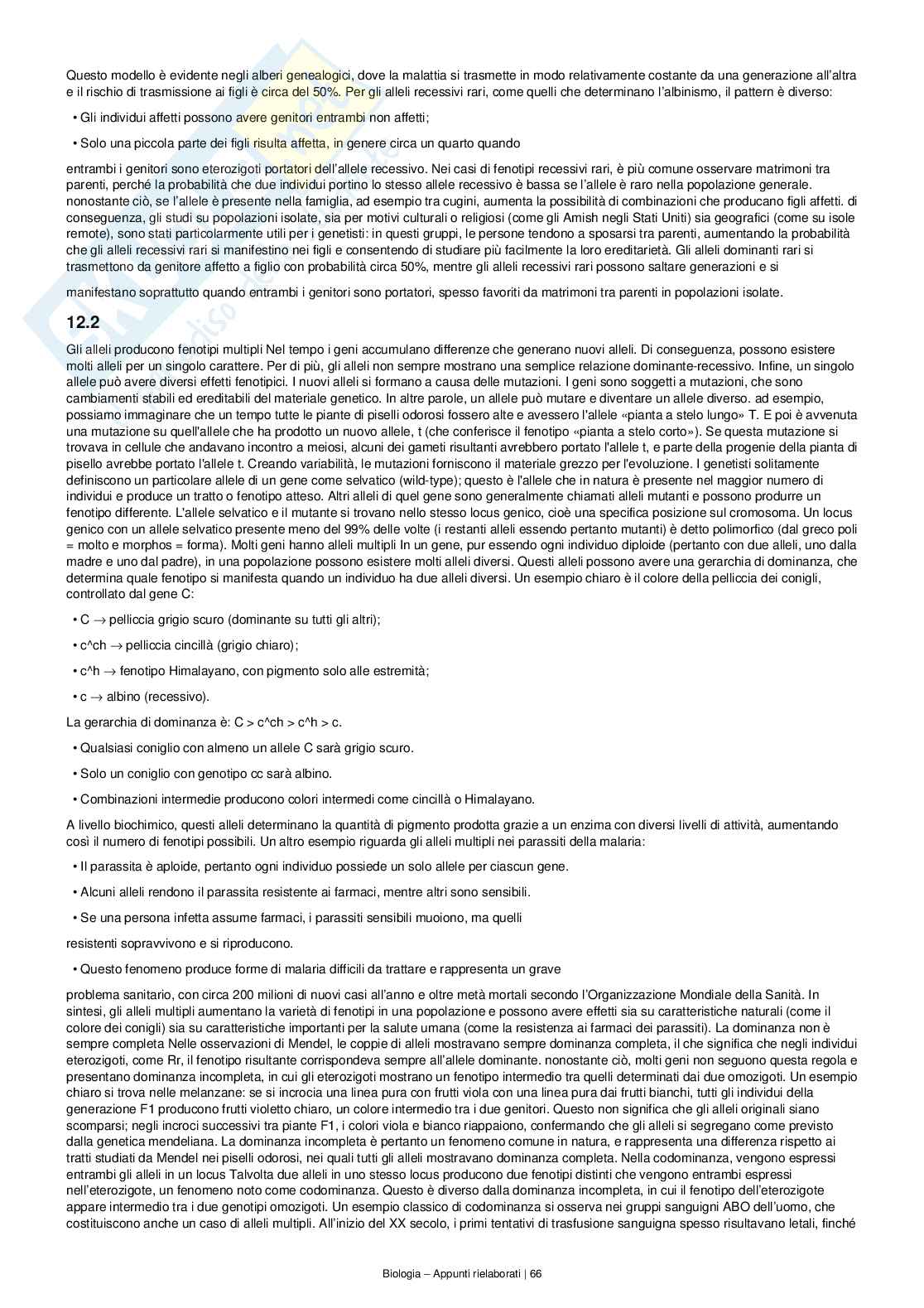 Appunti completi e dettagliati di Biologia – Preparazione all’esame Pag. 66