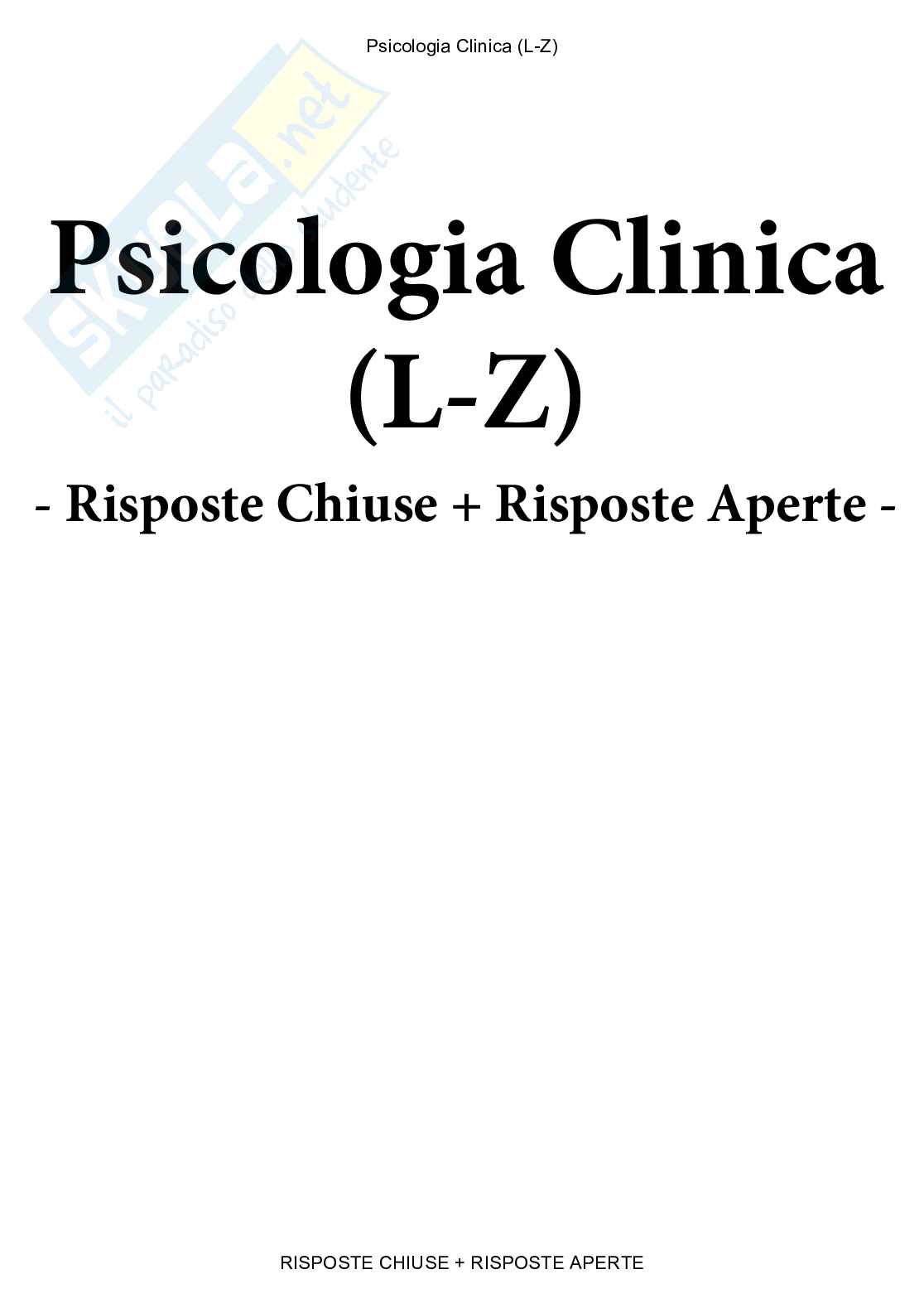 Psicologia clinica - Paniere compilato Pag. 1