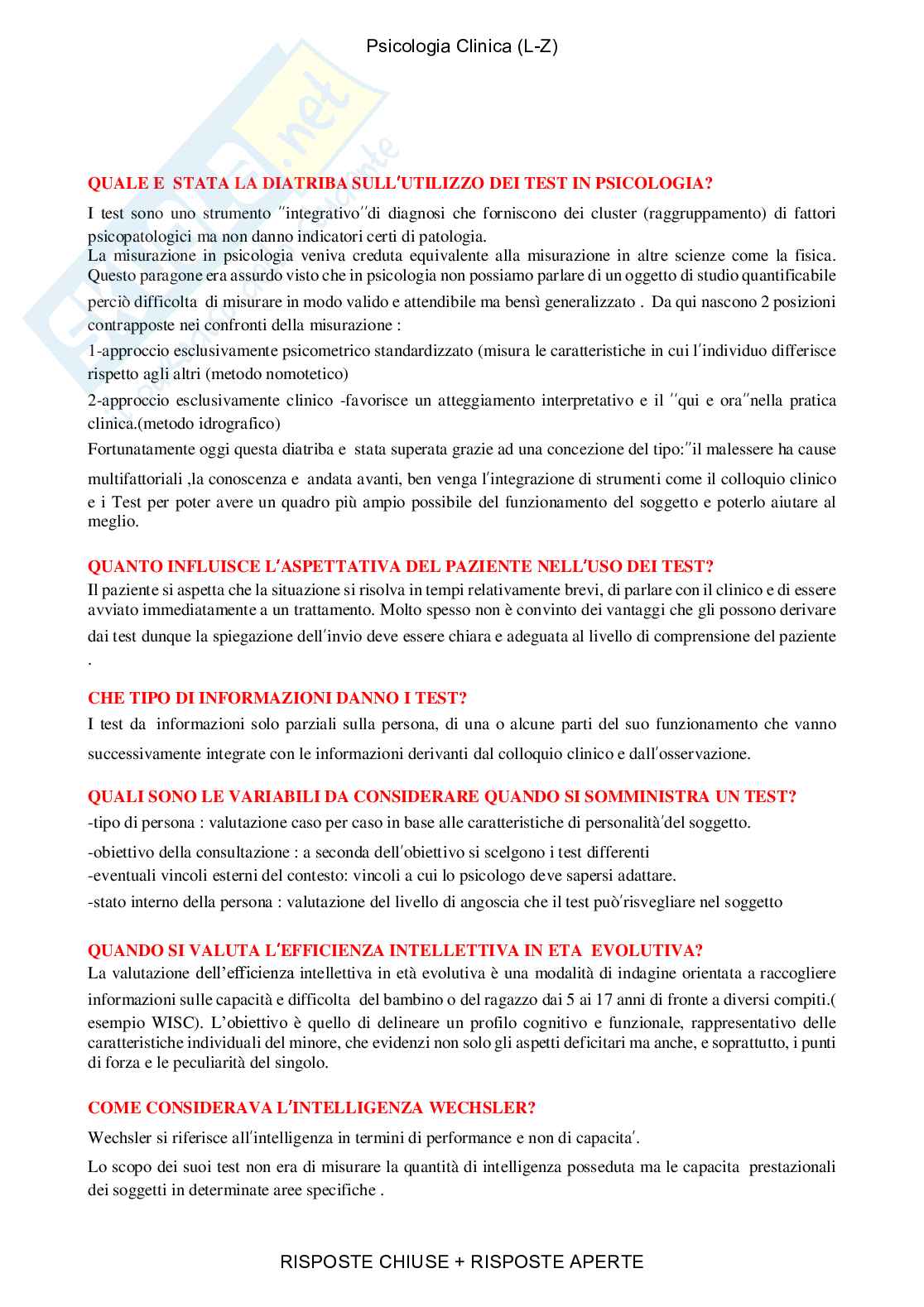 Psicologia clinica - Paniere compilato Pag. 71