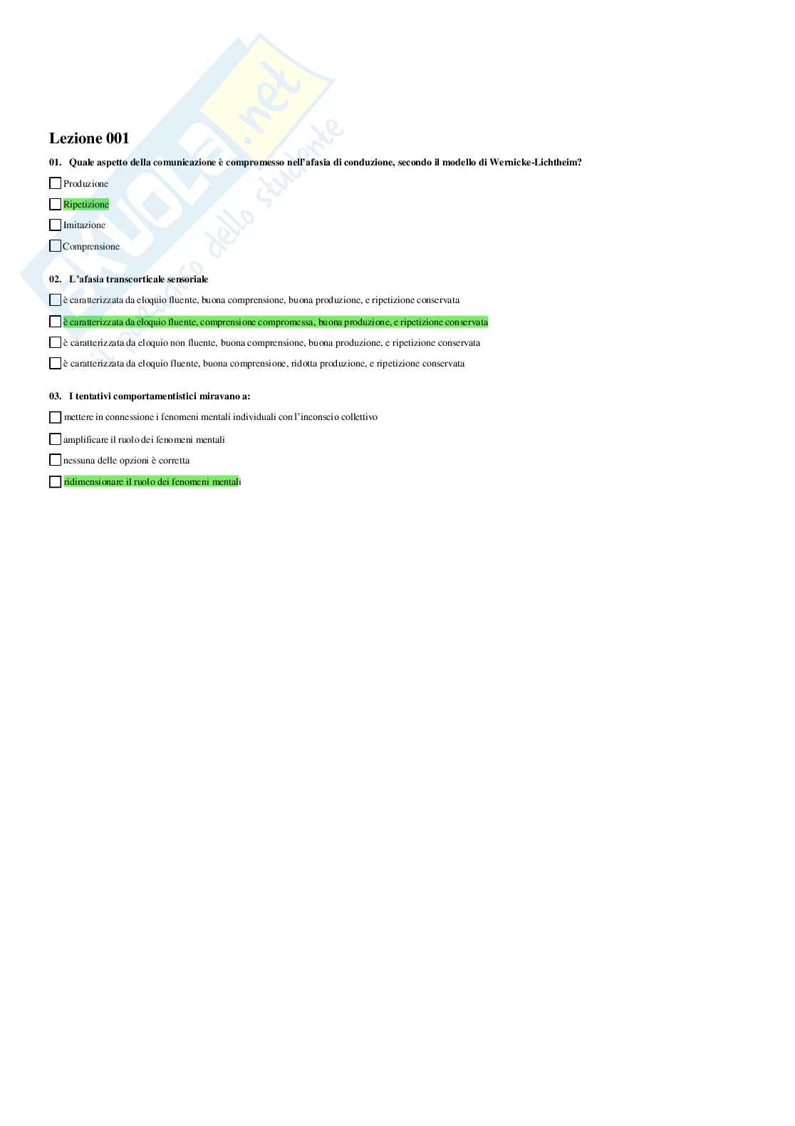 Neuropsicologia - Paniere compilato Pag. 2