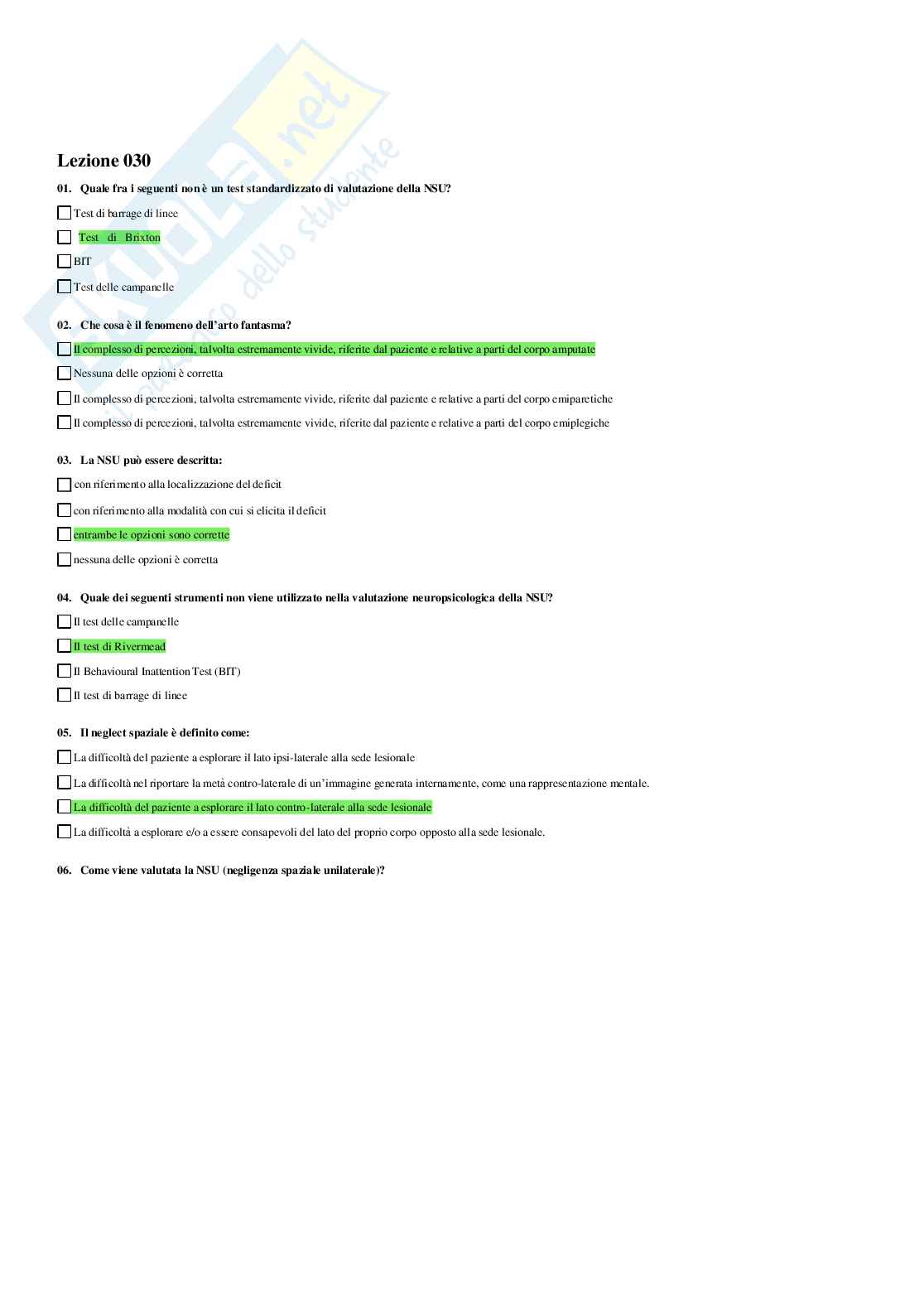 Neuropsicologia - Paniere compilato Pag. 41