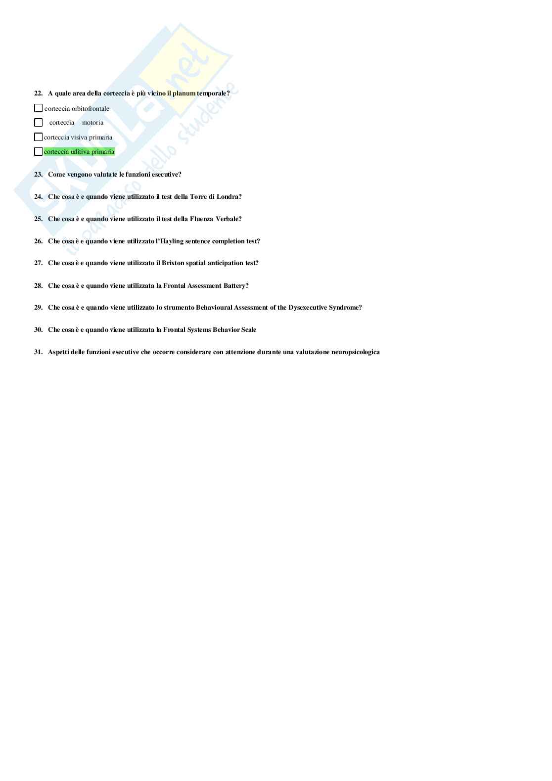 Neuropsicologia - Paniere compilato Pag. 46