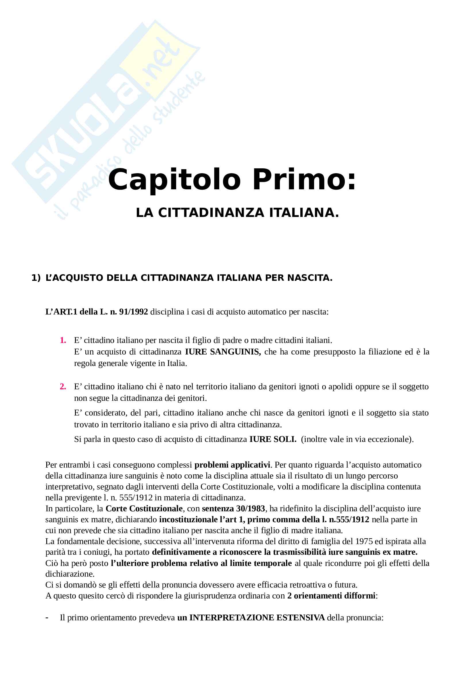 Riassunto esame Diritto Civile, prof Memmo, libro consigliato Cittadini e stranieri nel diritto privato della modernità, Memmo Pag. 2