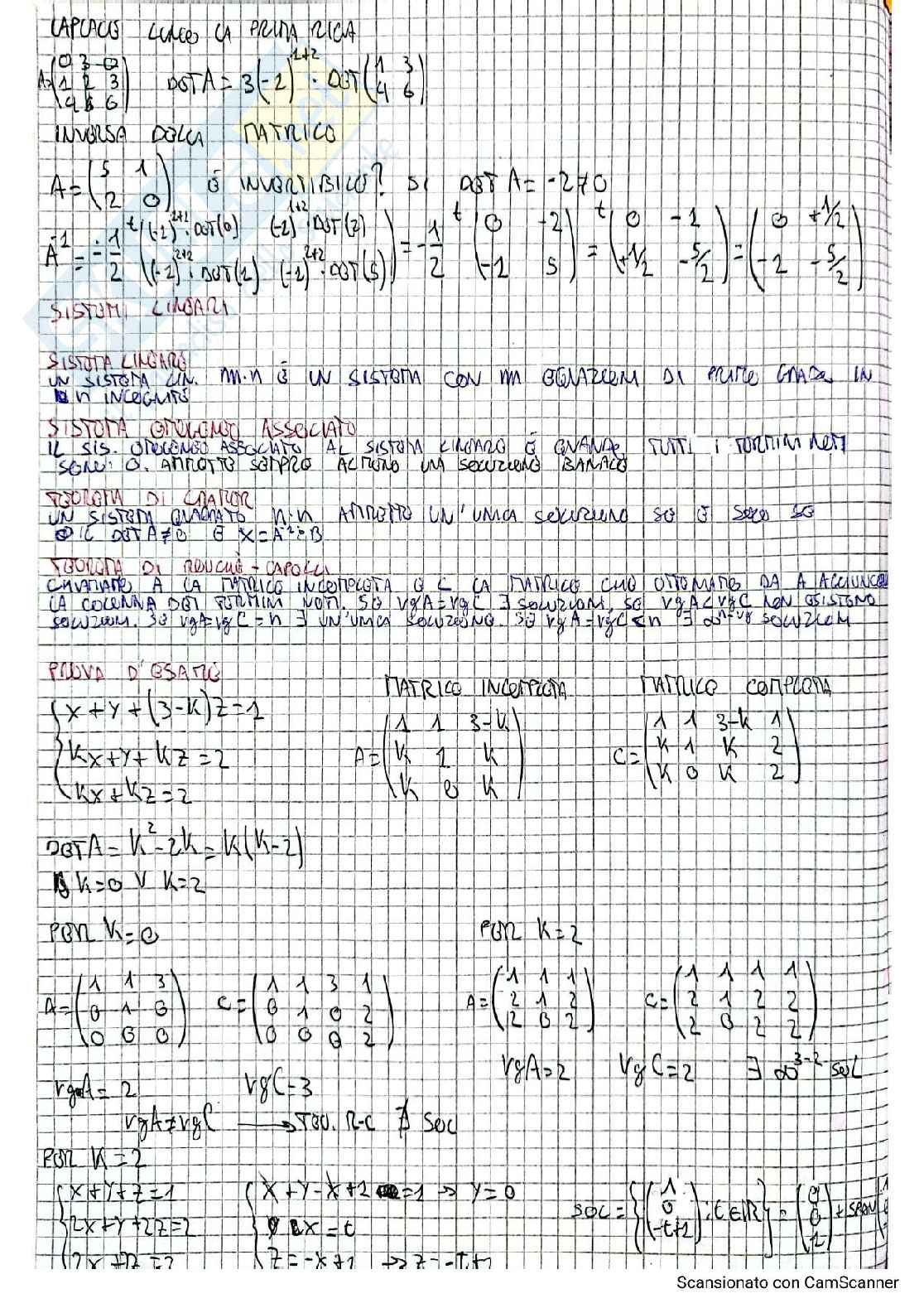 Teoria generale con esercizi base di Algebra lineare e geometria Pag. 2