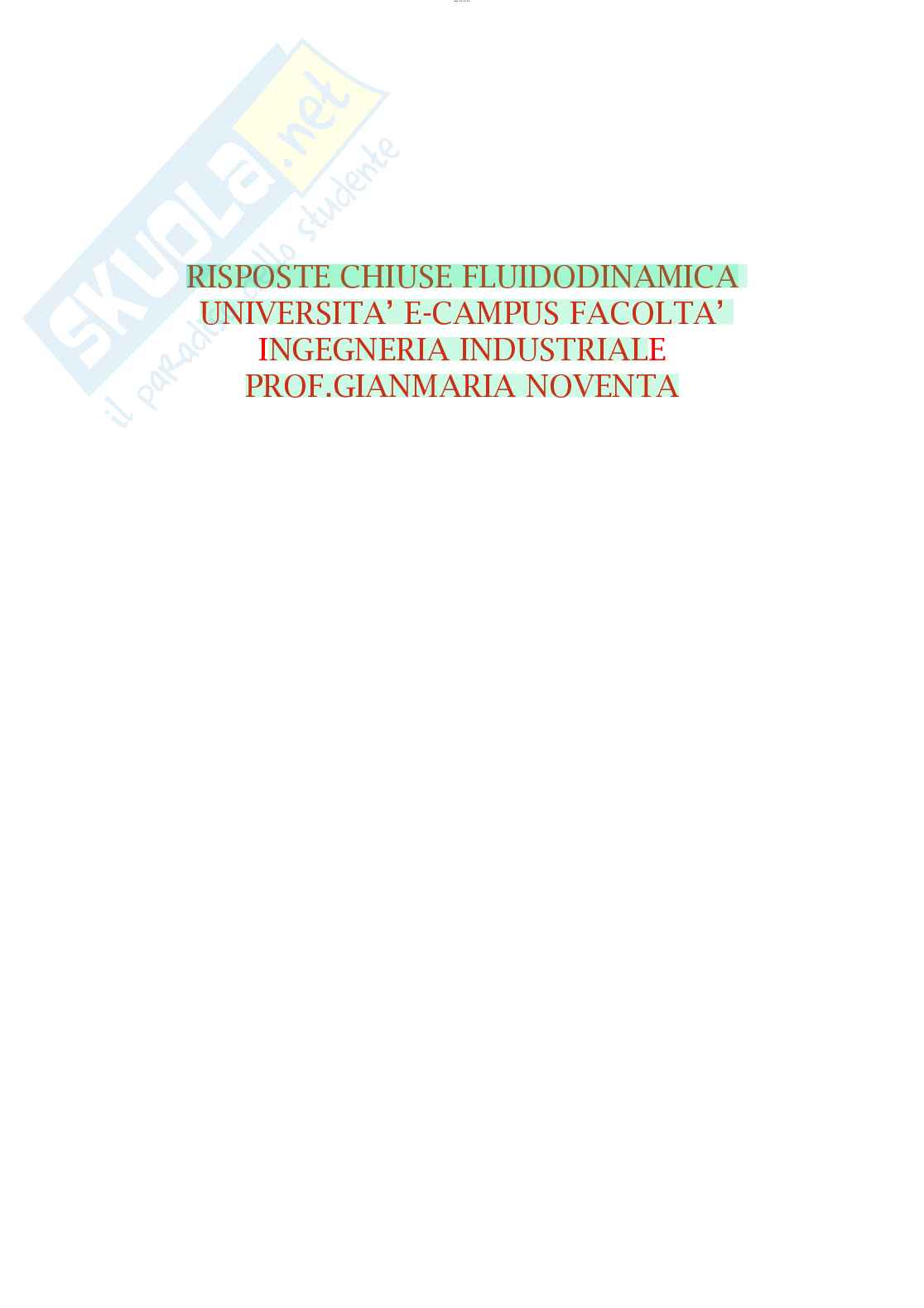 Risposte chiuse di Fluidodinamica aggiornate al 2023 Pag. 1