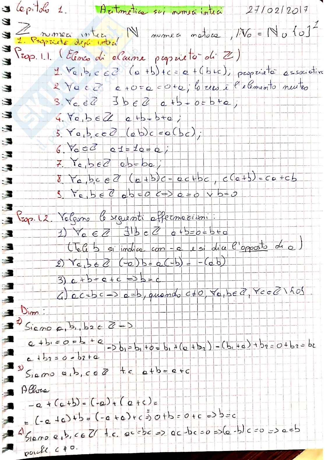Algebra I Pag. 1