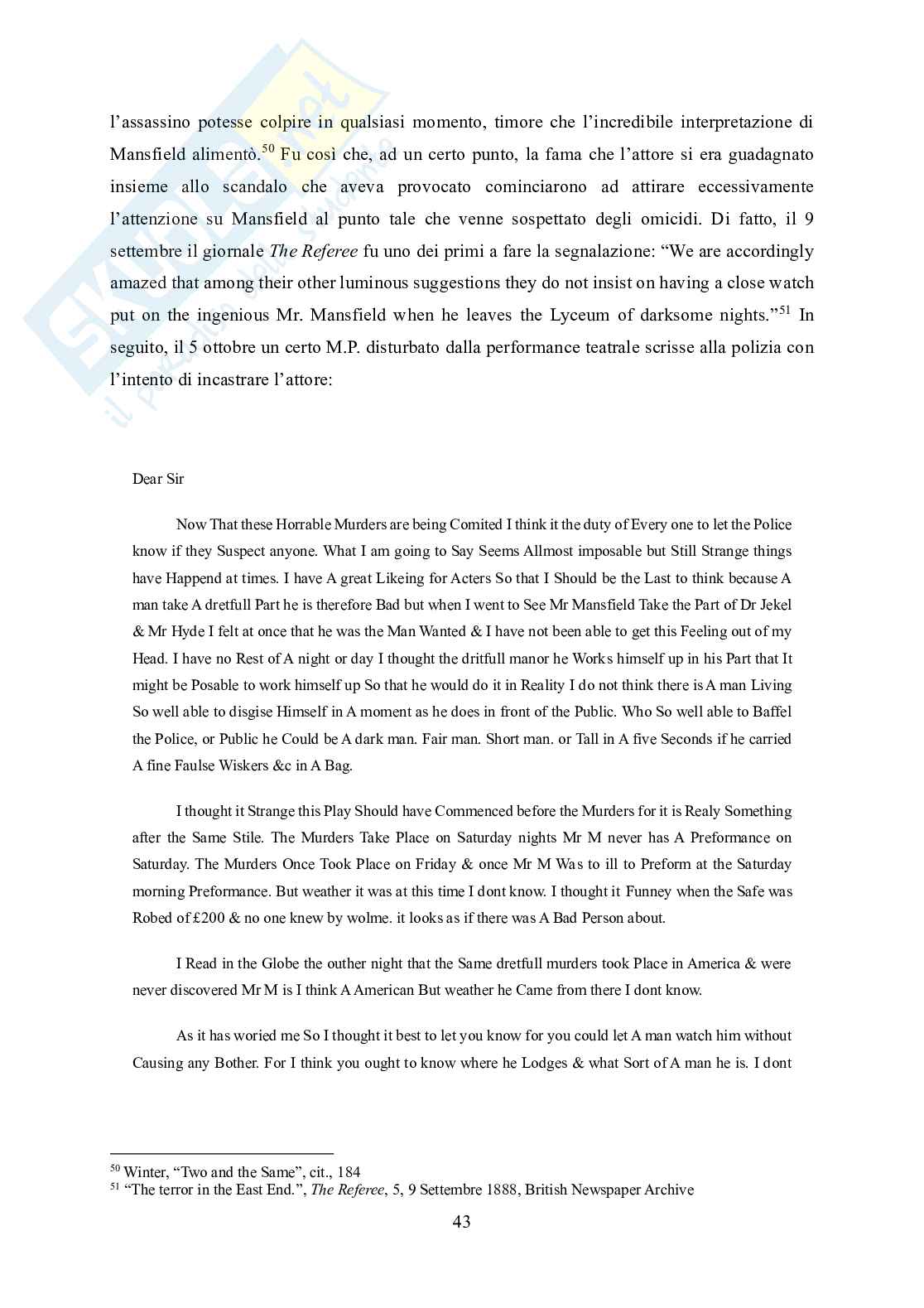 Tesi laurea triennale: le connessioni tra Dr. Jekyll and Mr. Hyde e Jack lo Squartatore Pag. 46