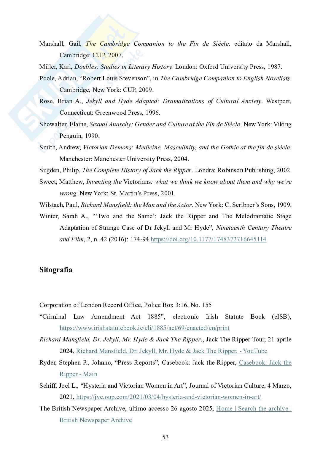 Tesi laurea triennale: le connessioni tra Dr. Jekyll and Mr. Hyde e Jack lo Squartatore Pag. 56