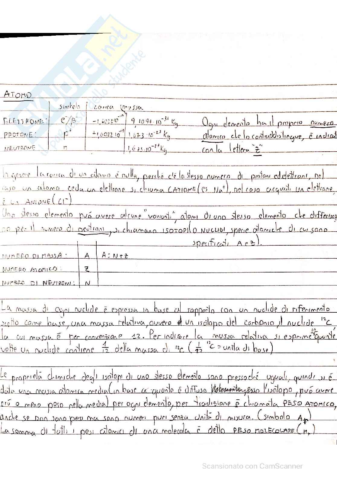 Chimica inorganica e generale completa Pag. 1