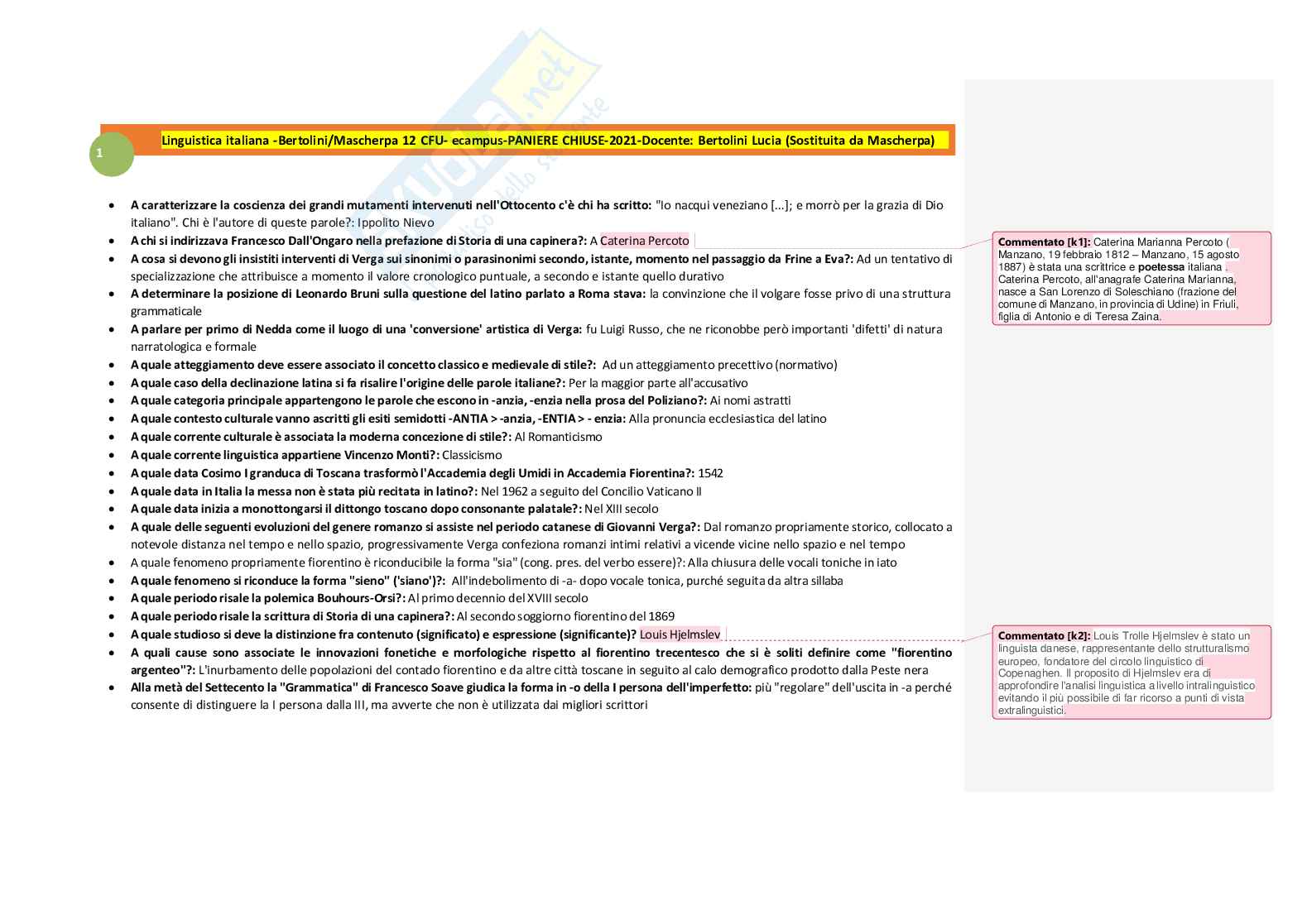 Linguistica italiana Pag. 2