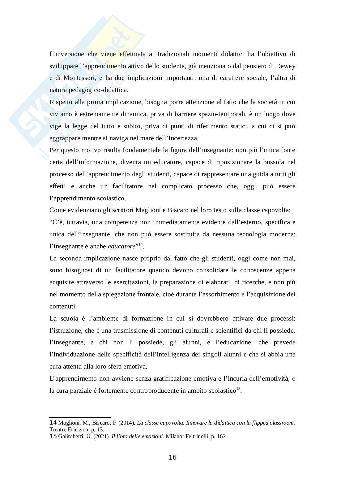 Flipped Classroom: una metodologia didattica innovativa Pag. 16