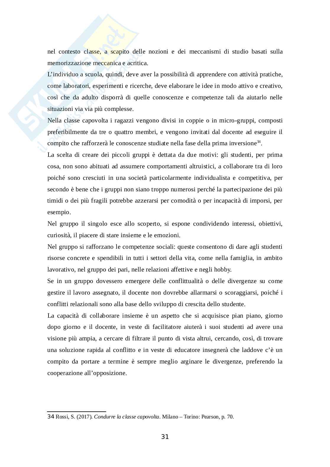 Flipped Classroom: una metodologia didattica innovativa Pag. 31