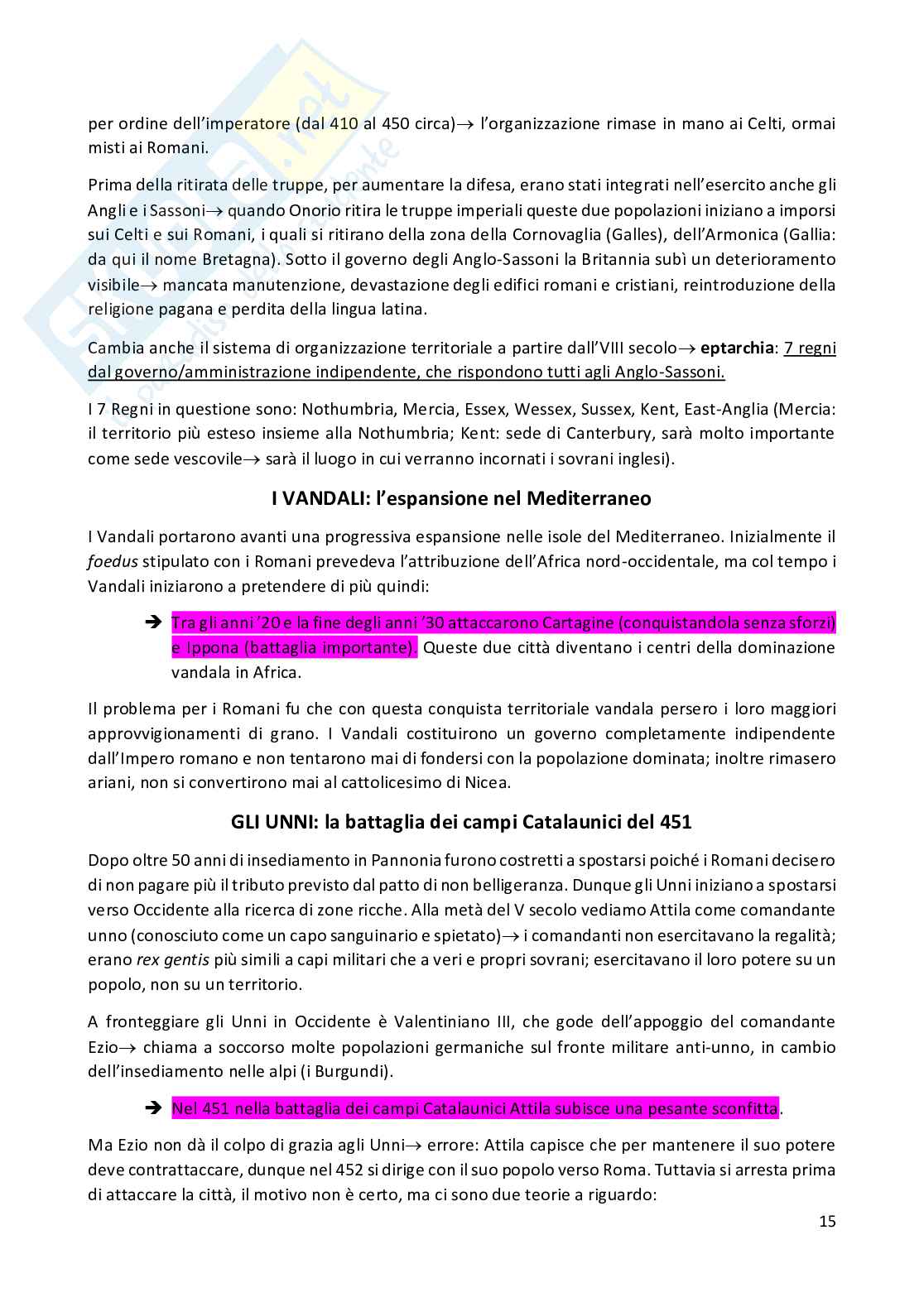 Storia Medievale dal IV al XV secolo Pag. 16