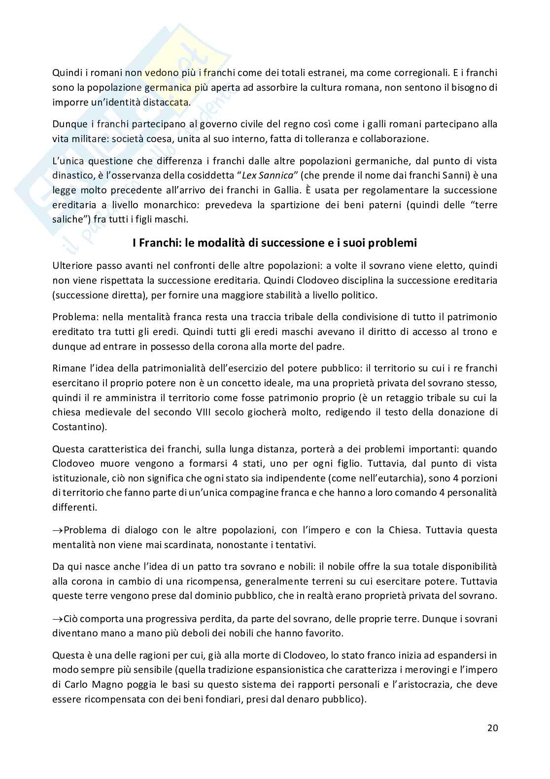 Storia Medievale dal IV al XV secolo Pag. 21