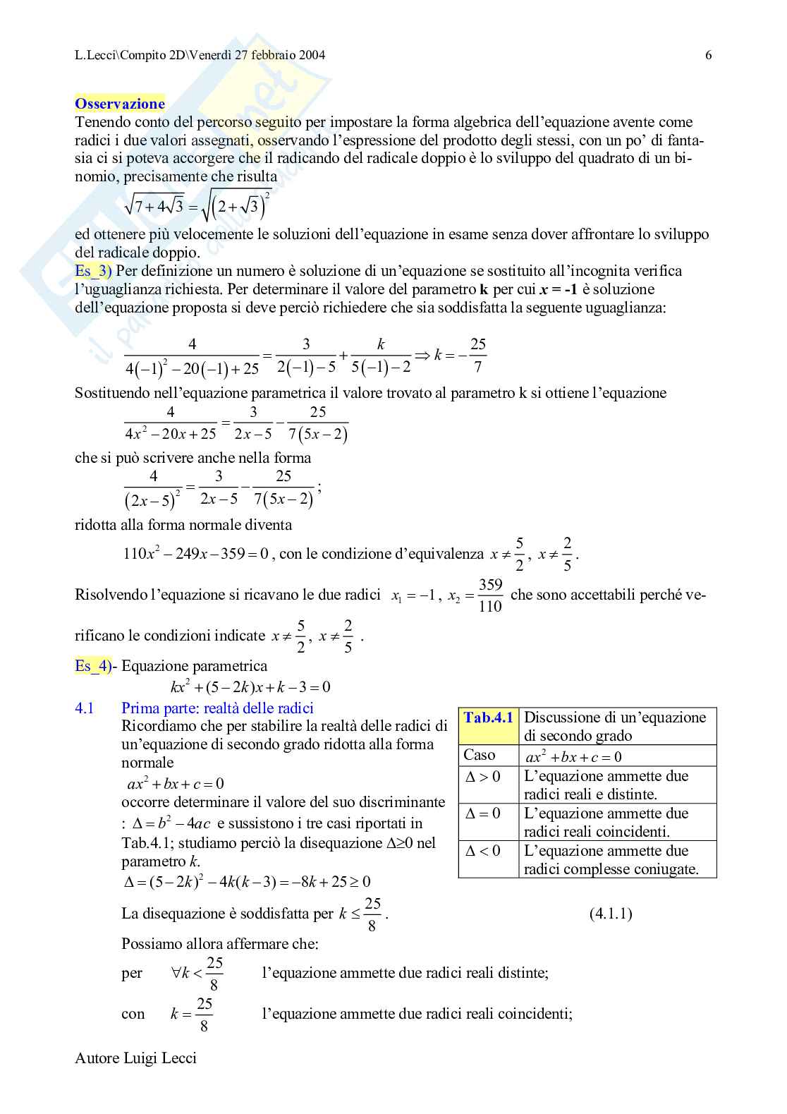 Compito in classe II liceo scientifico PNI Pag. 6