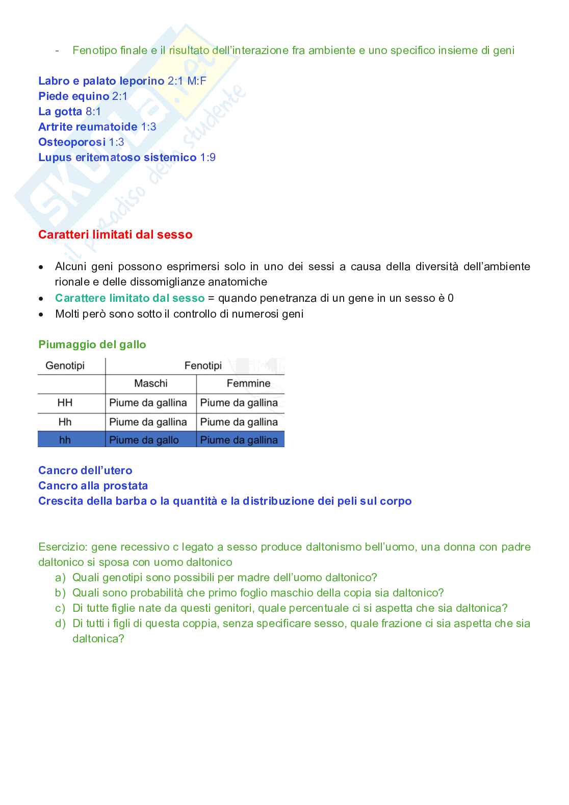 Appunti completi senza esercizi di Genetica generale e elementi di genetica umana Pag. 51