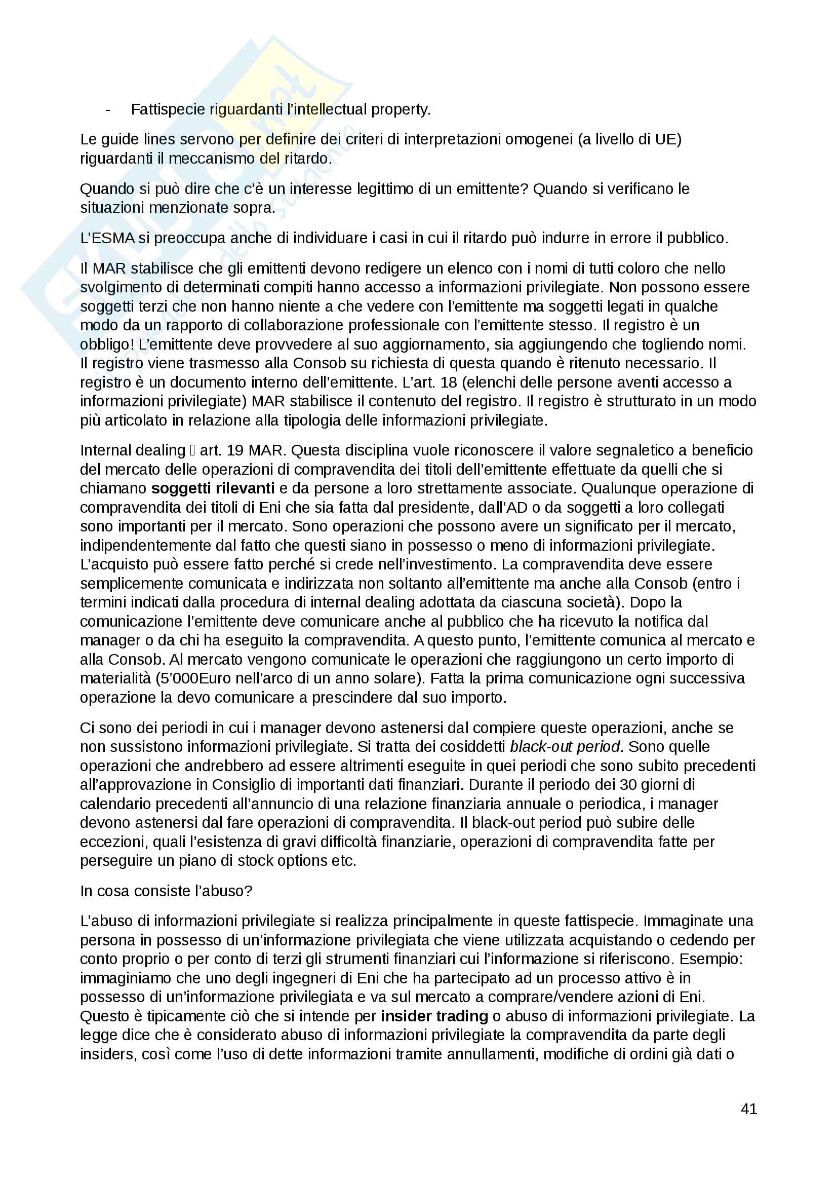 Diritto dei mercati finanziari Pag. 41