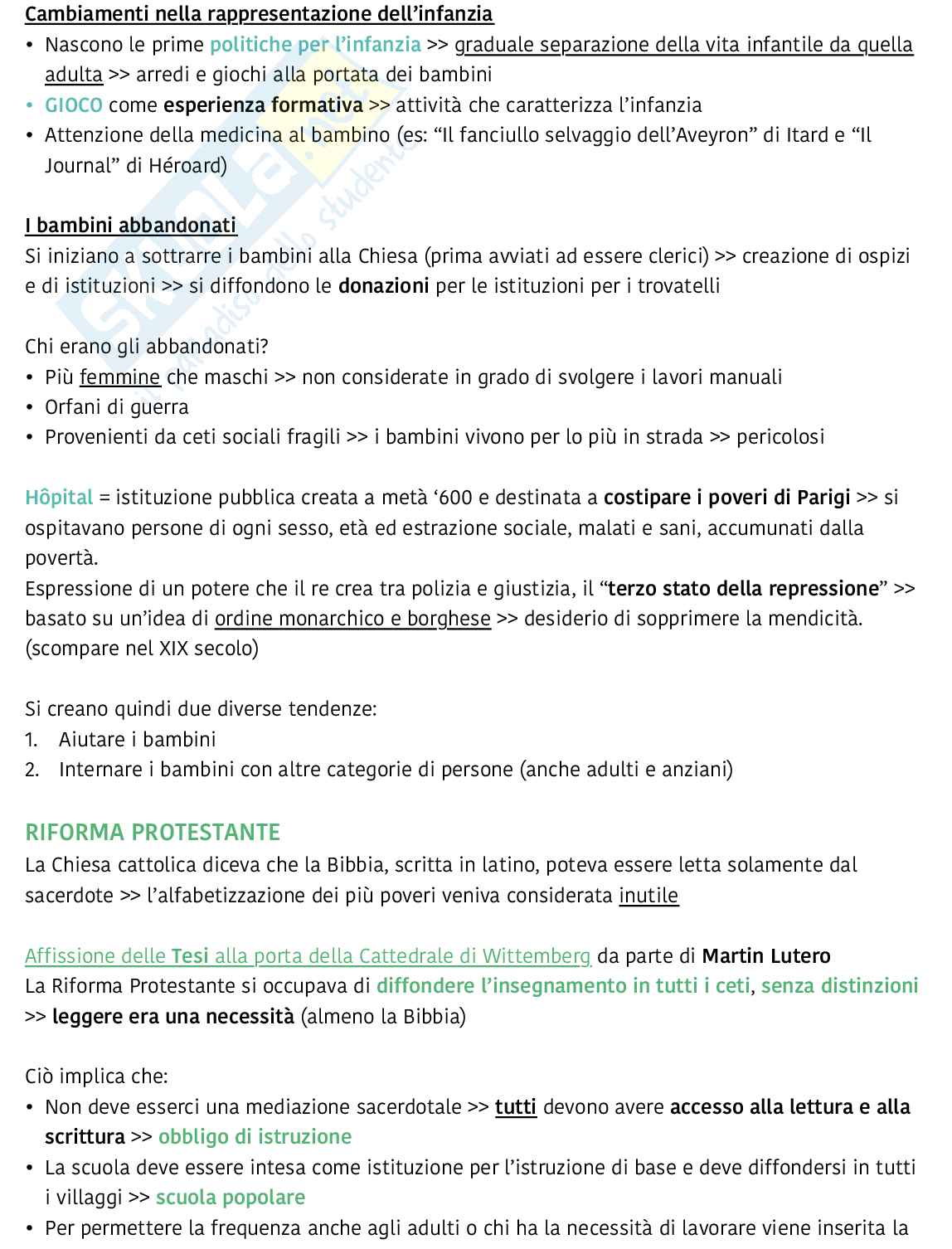 Riassunto esame Storia della pedagogia, Prof. Seveso Gabriella, libro consigliato Storia dell’educazione e delle pedagogie. Seconda edizione, S. Santamaita  Pag. 31