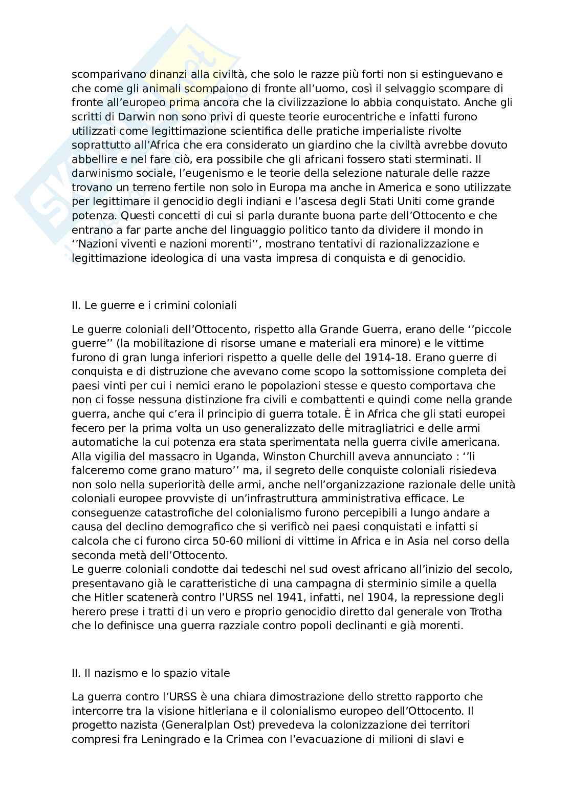Riassunto esame Storia Contemporanea, prof.Rizzo, libro consigliato Enzo Traverso, La violenza nazista: una genealogia, Bologna 2002. Pag. 6