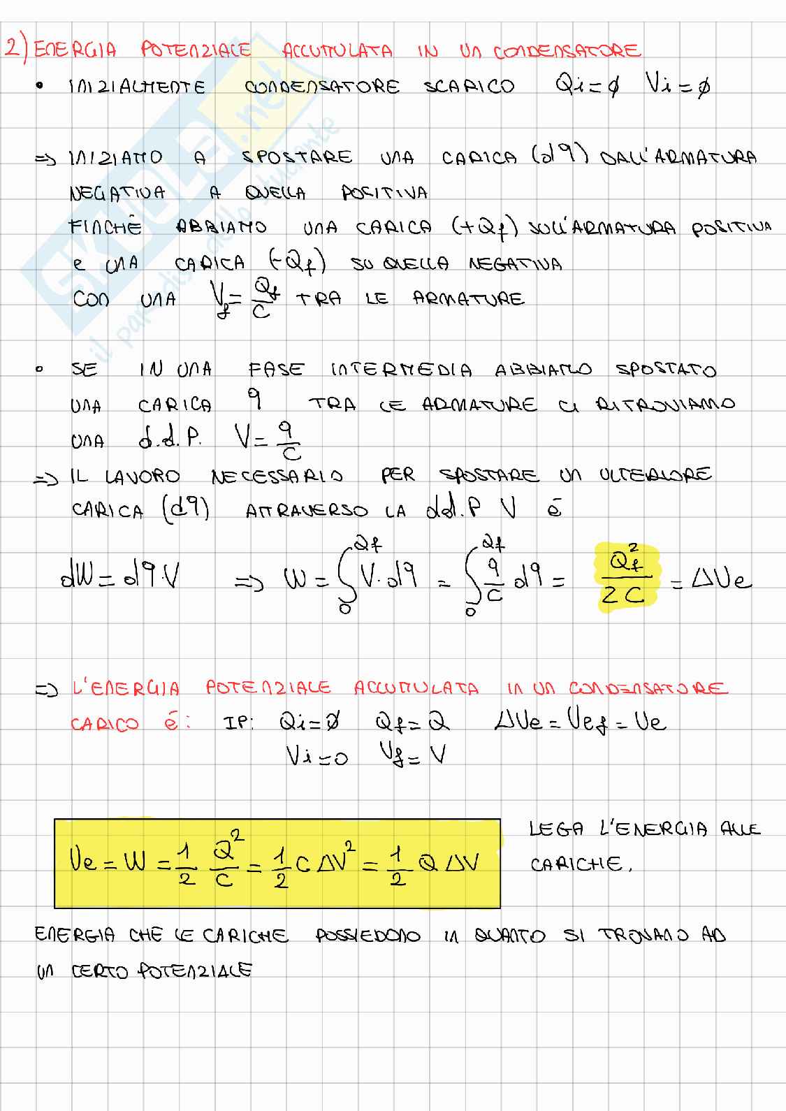Elettrostatica: campo elettrico, conduttori, condensatori ed energia – Appunti di Fisica generale 2 Pag. 16
