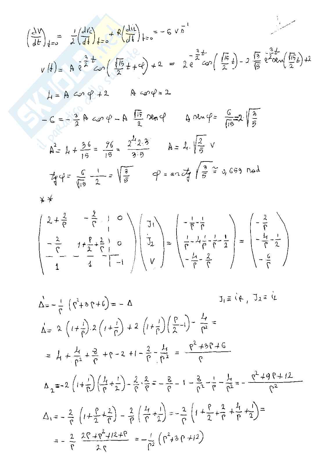 Esercizi svolti di Elettrotecnica sul regime transitorio - Parte 1 Pag. 11