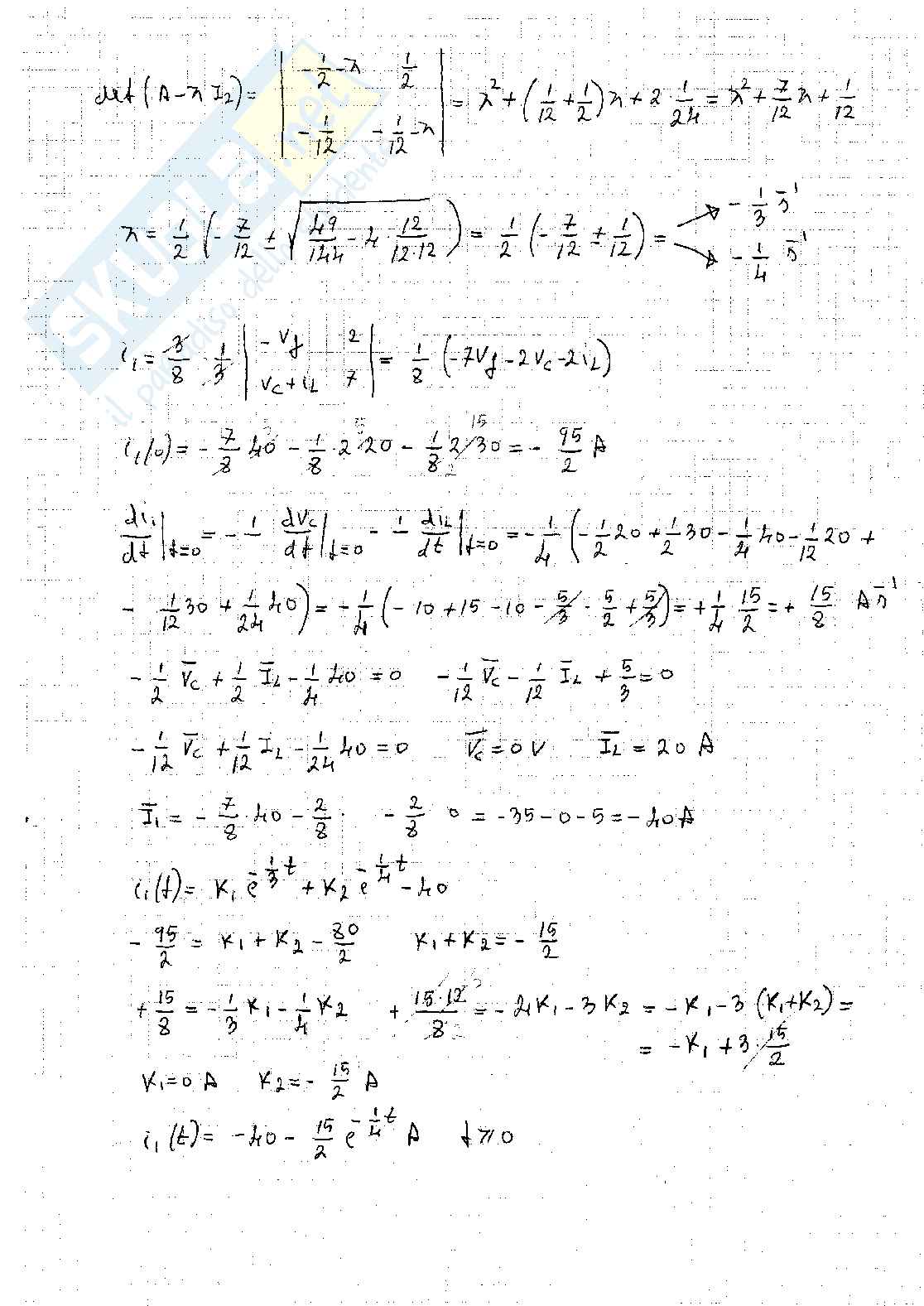 Esercizi svolti di Elettrotecnica sul regime transitorio - Parte 1 Pag. 6