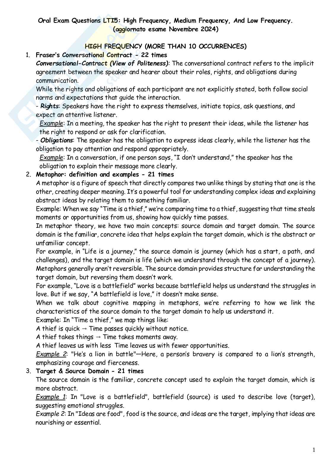 Domande Lingua e traduzione inglese 4 Pag. 1