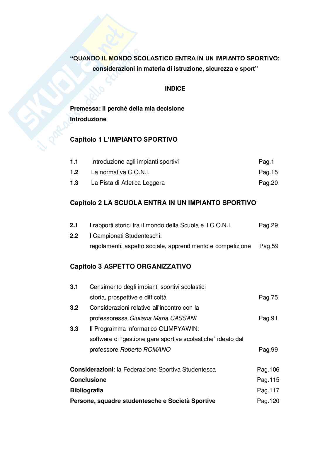 Quando il mondo scolastico entra in un impianto sportivo: considerazioni in materia di istruzione, sicurezza e sport Pag. 2