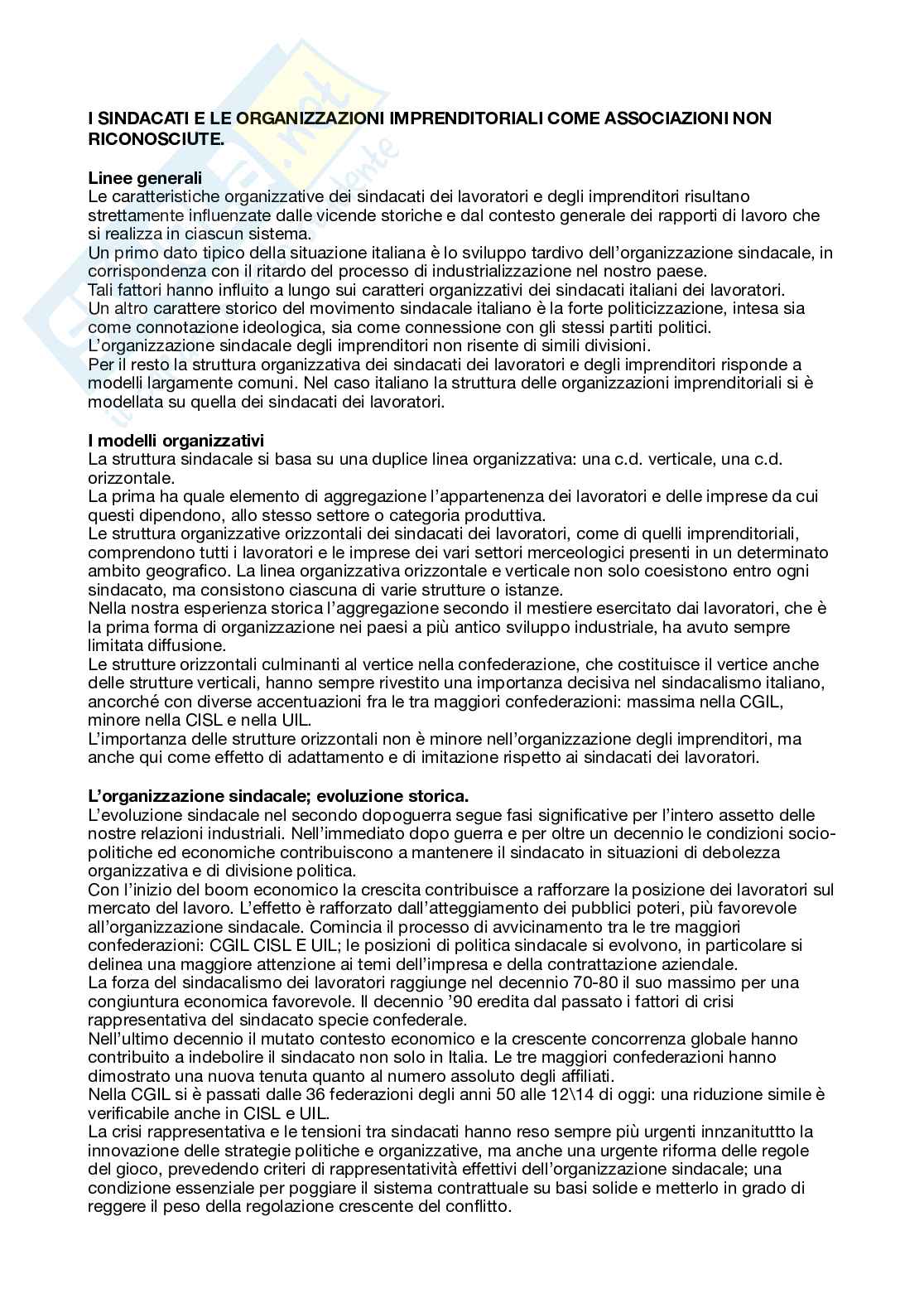 Riassunto esame Diritto del lavoro, Prof. Pizzoferrato Alberto, libro consigliato Diritto del lavoro: il diritto sindacale; il rapporto di lavoro subordinato , Franco Carinci, Raffaele Tamajo, Paolo Tosi, Tiziano Treu Pag. 1