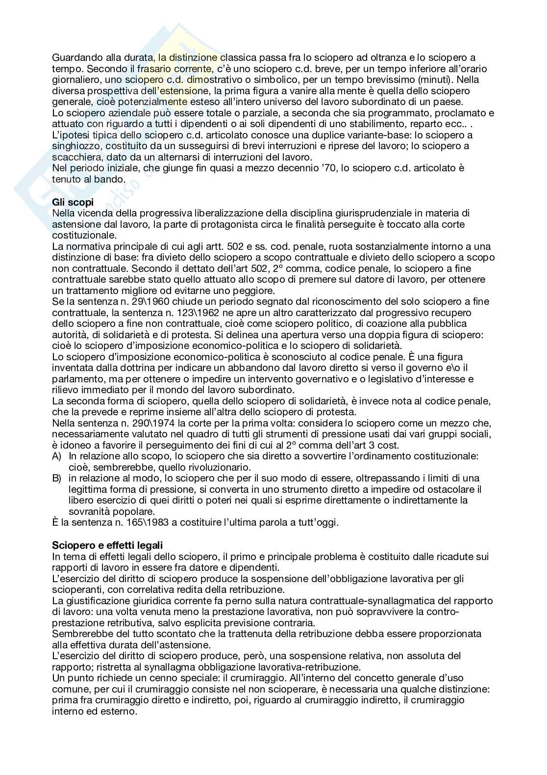 Riassunto esame Diritto del lavoro, Prof. Pizzoferrato Alberto, libro consigliato Diritto del lavoro: il diritto sindacale; il rapporto di lavoro subordinato , Franco Carinci, Raffaele Tamajo, Paolo Tosi, Tiziano Treu Pag. 26