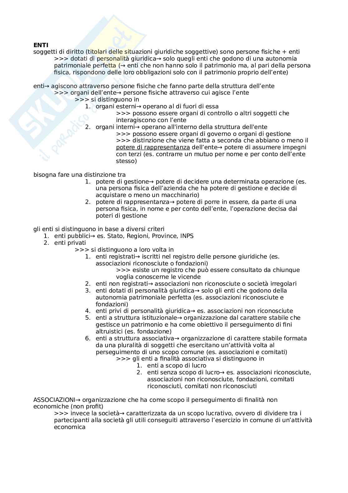 Riassunto esame Diritto privato, Prof. Filippo Sartori, libro consigliato Manuale di diritto privato, Torrente, Schlesinger Pag. 1