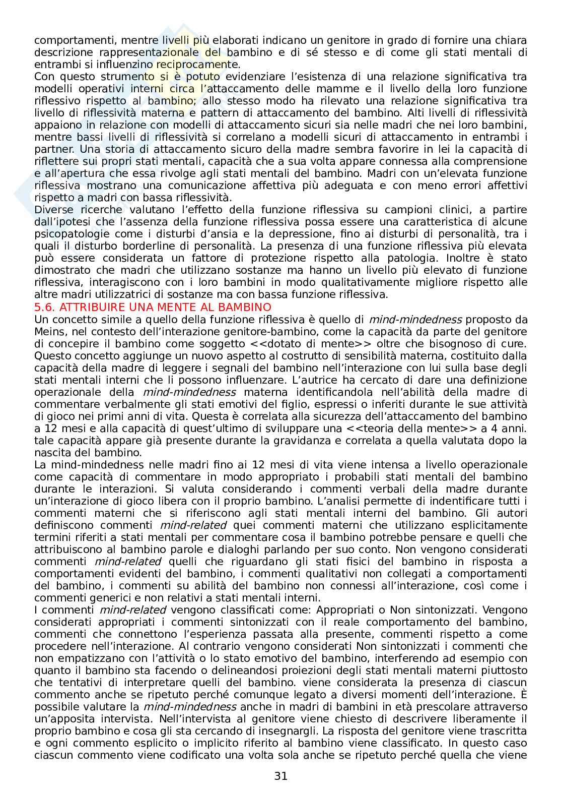 Riassunto esame Metodi di valutazione in contesti relazionali, Prof. Miragoli Sarah, libro consigliato La relazione genitore-bambino: tra adeguatezza e rischio, Crugnola Pag. 31