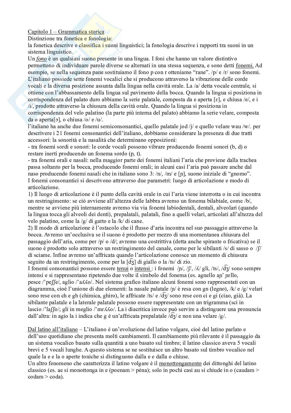Linguistica italiana Pag. 1